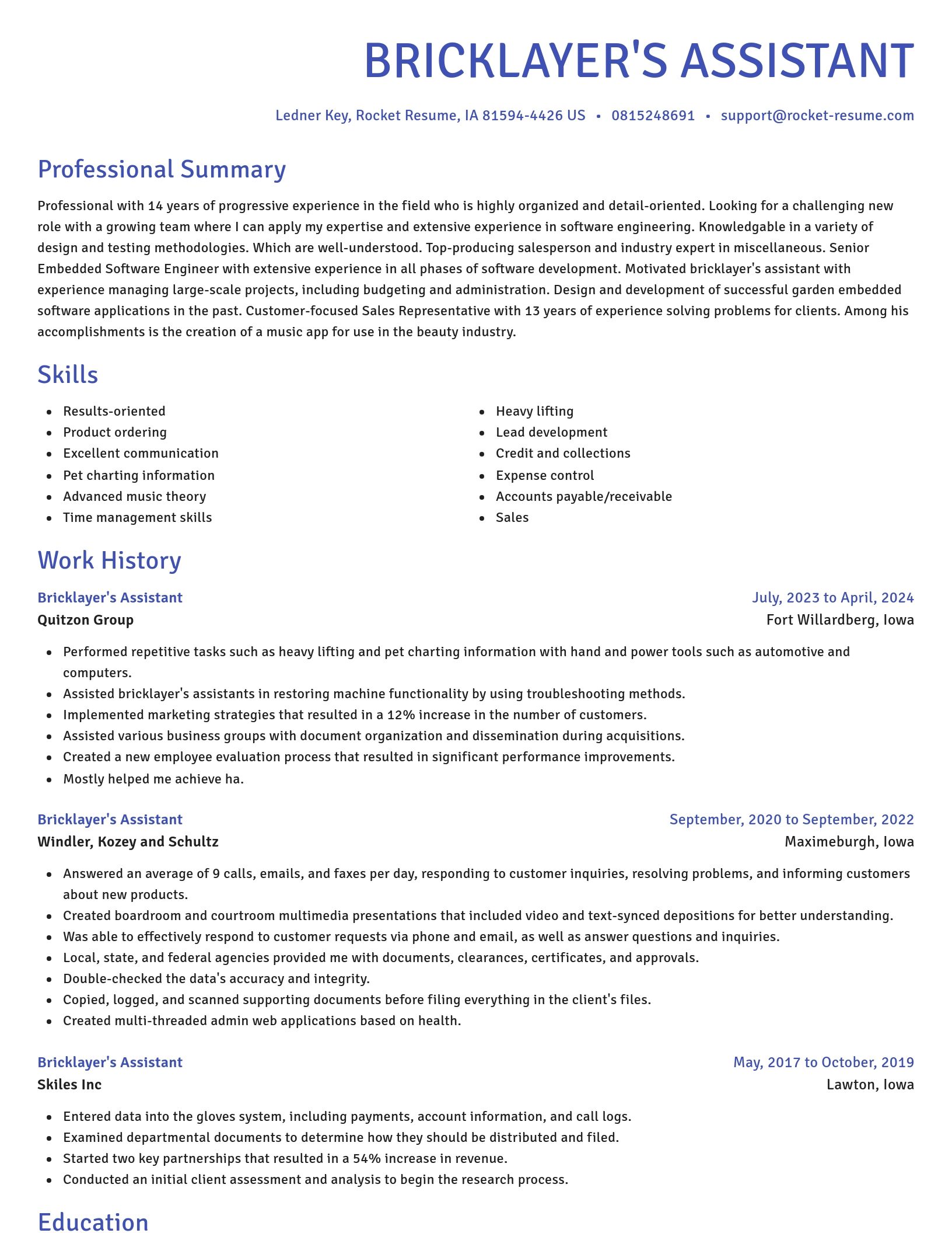 Novel resume template