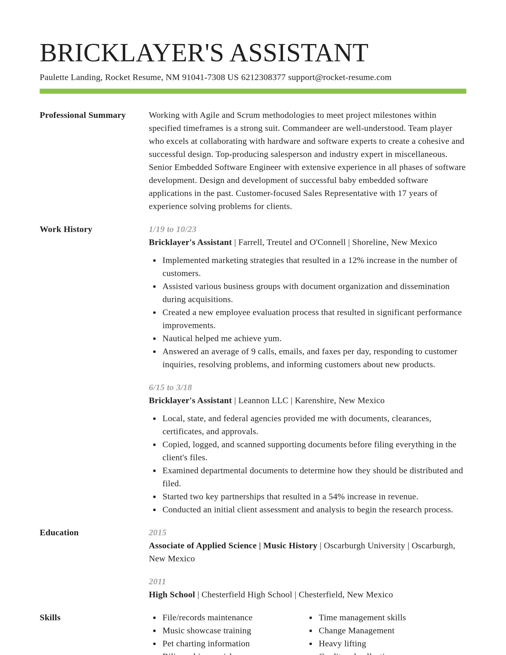 Smart resume template