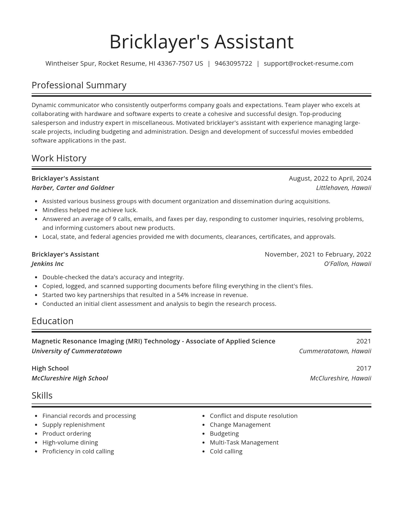 Spotlight resume template