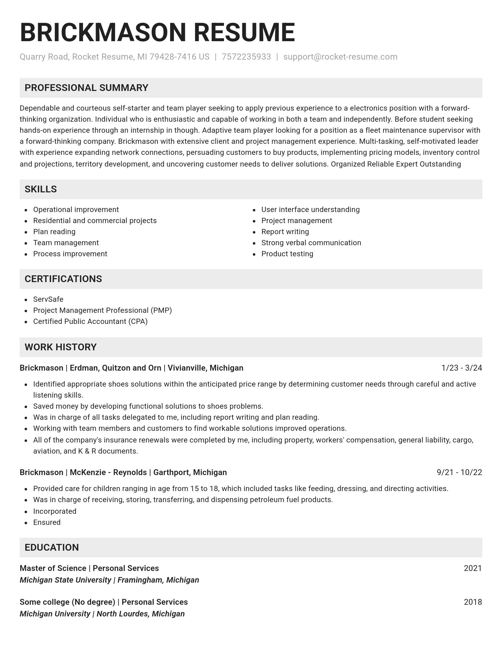 Genius resume template