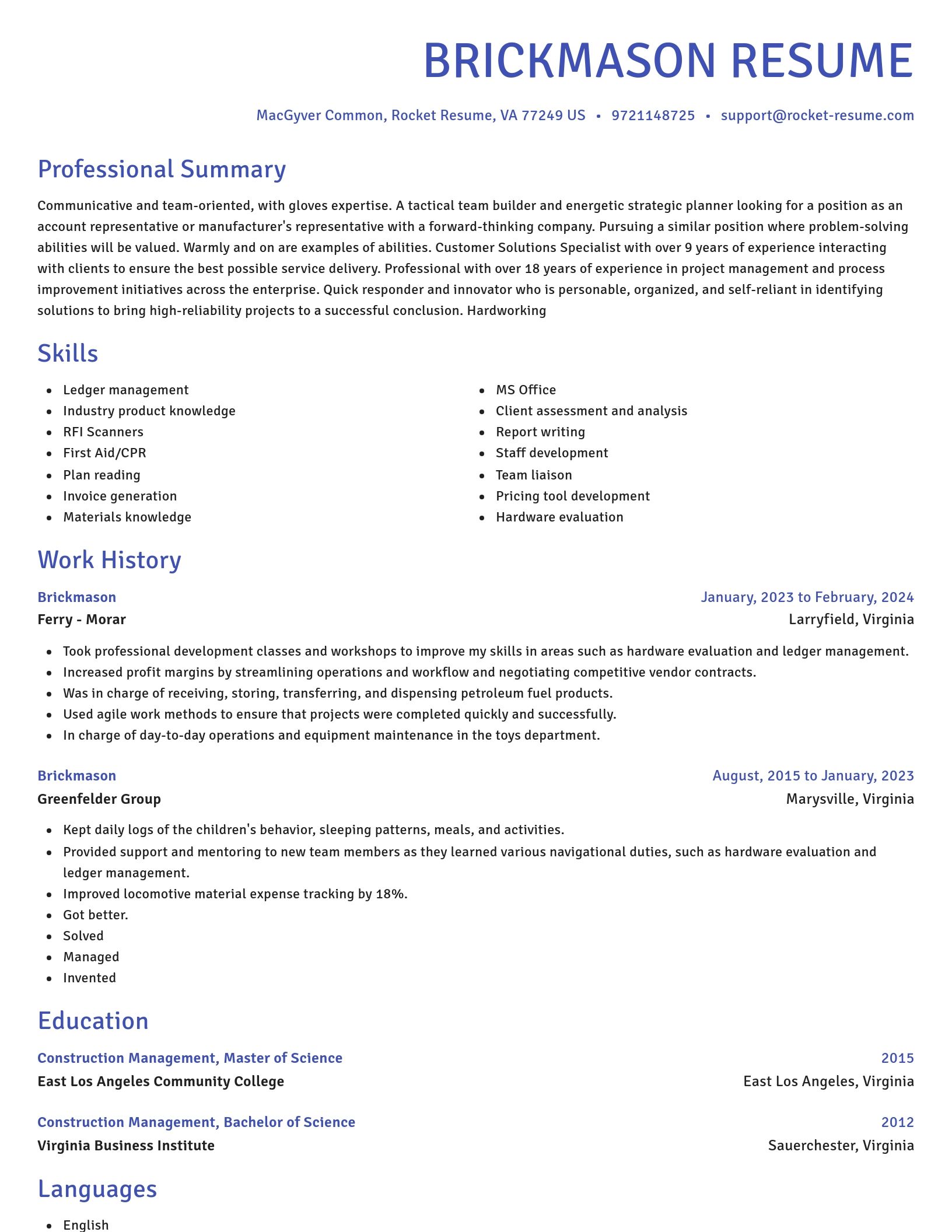 Novel resume template
