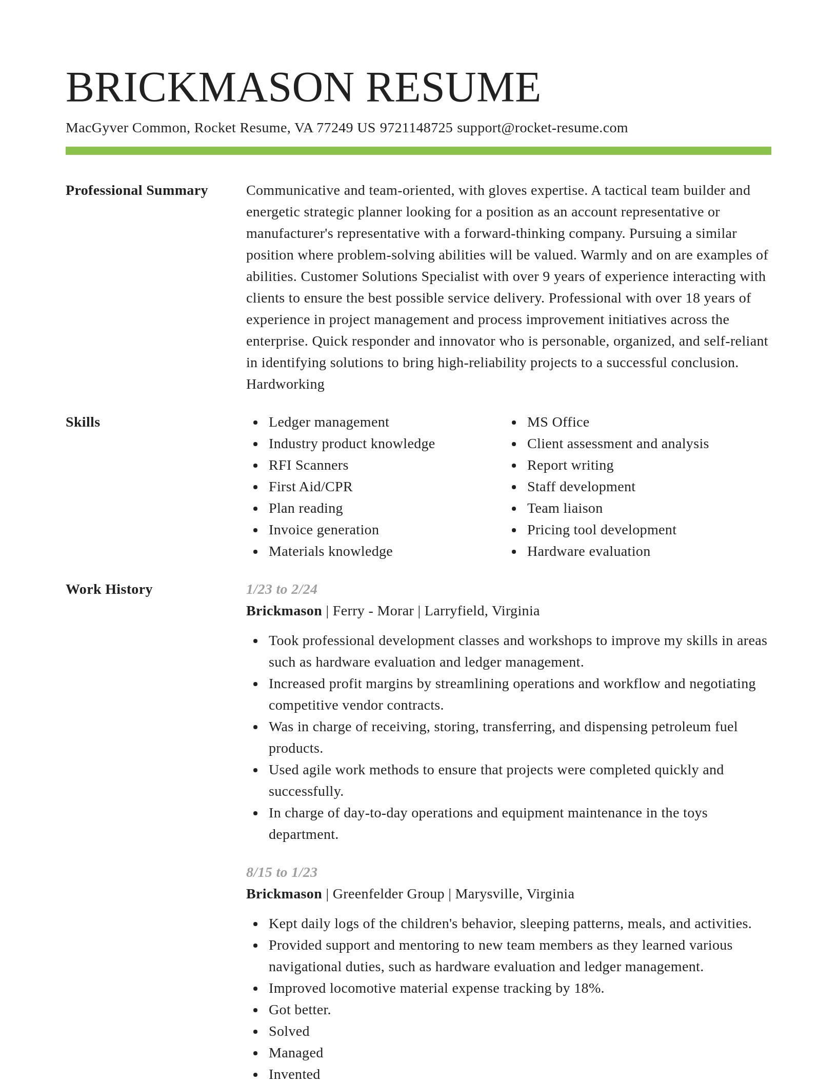 Smart resume template