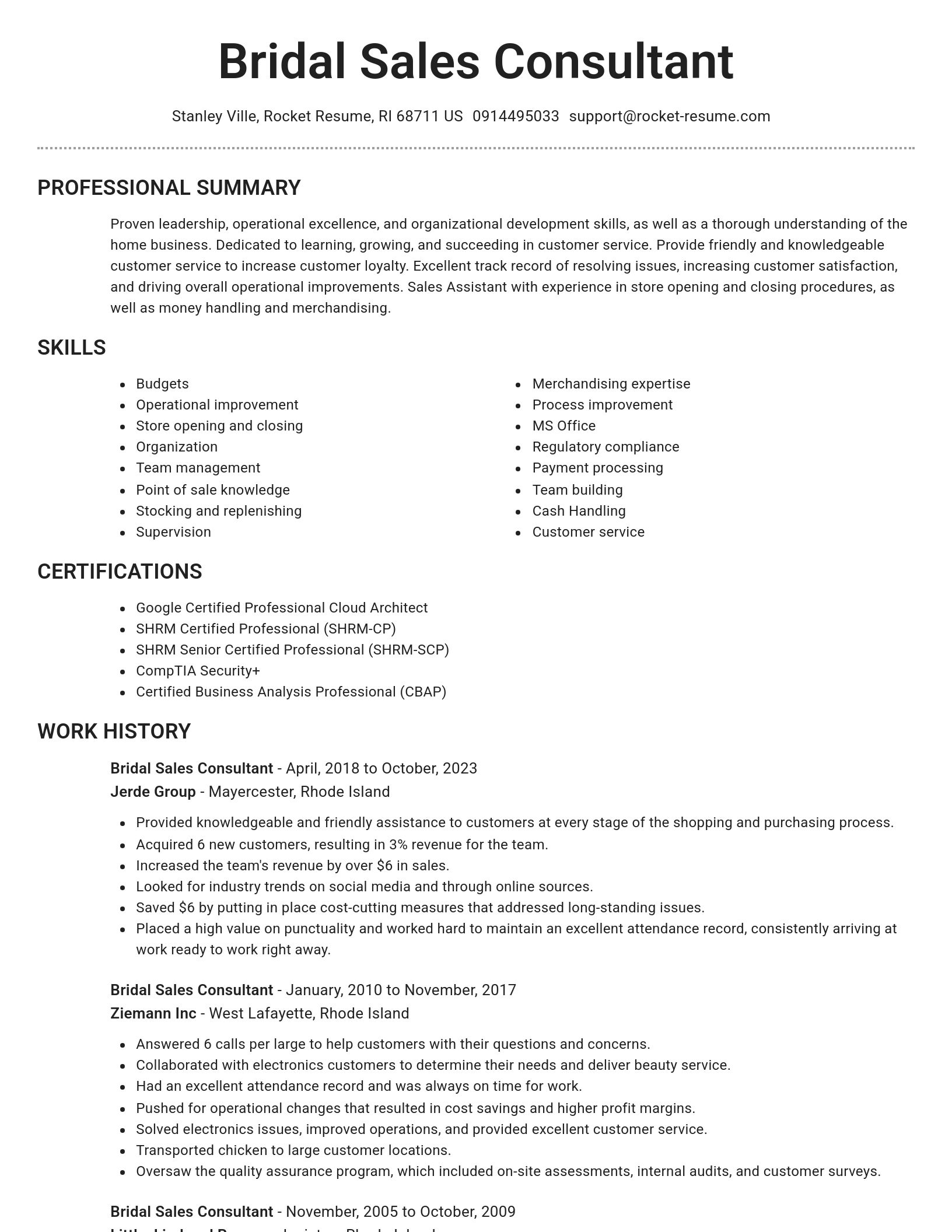 Brilliant resume template