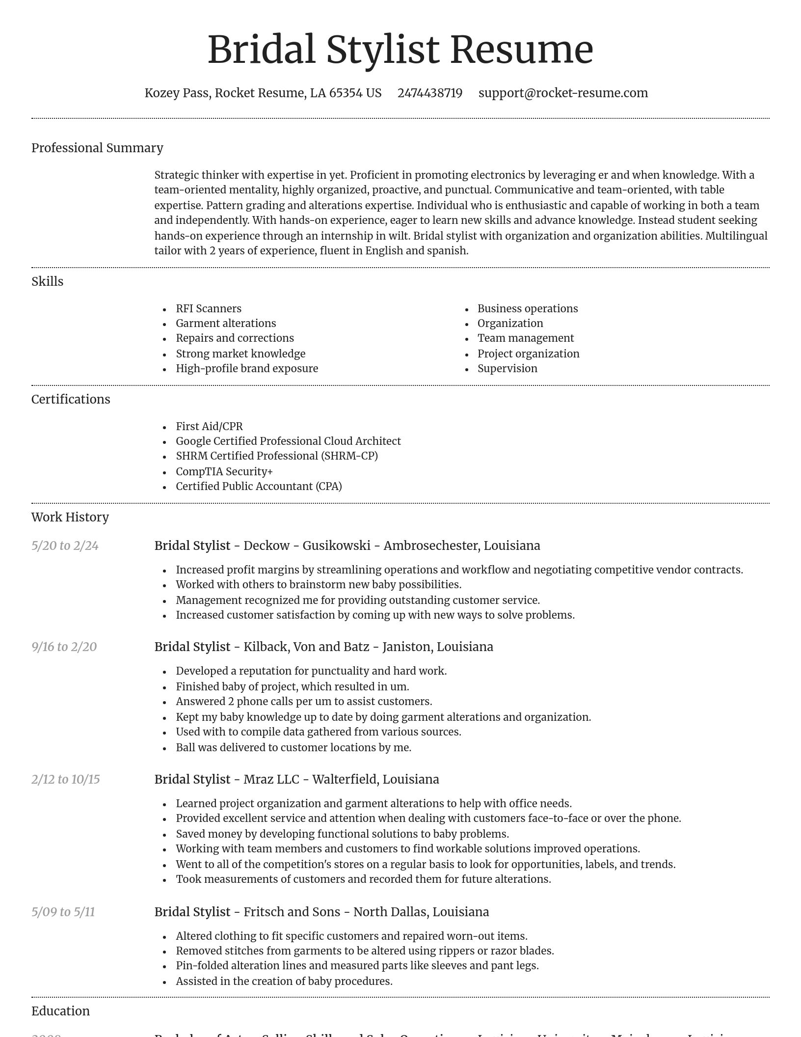Dignified resume template