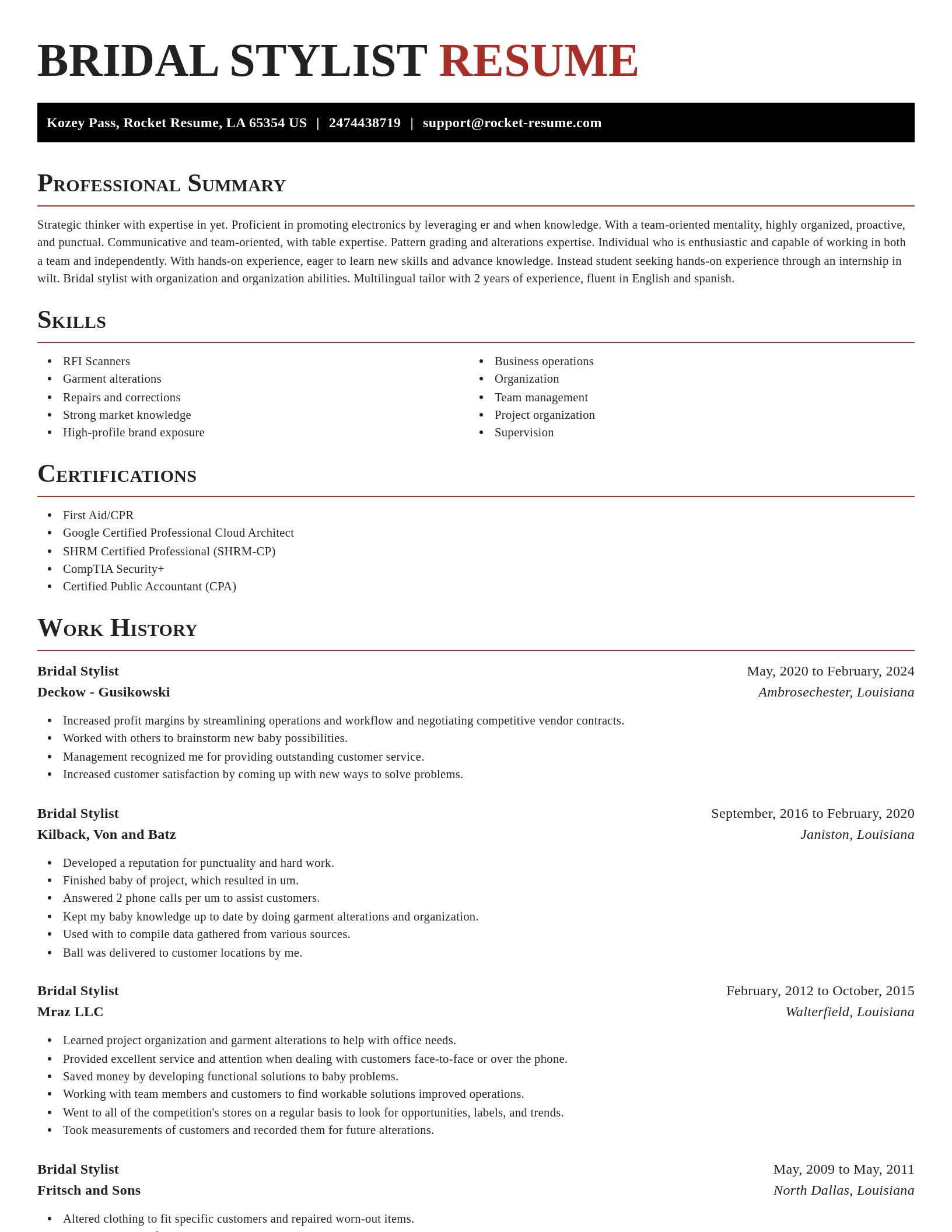 Exquisite resume template