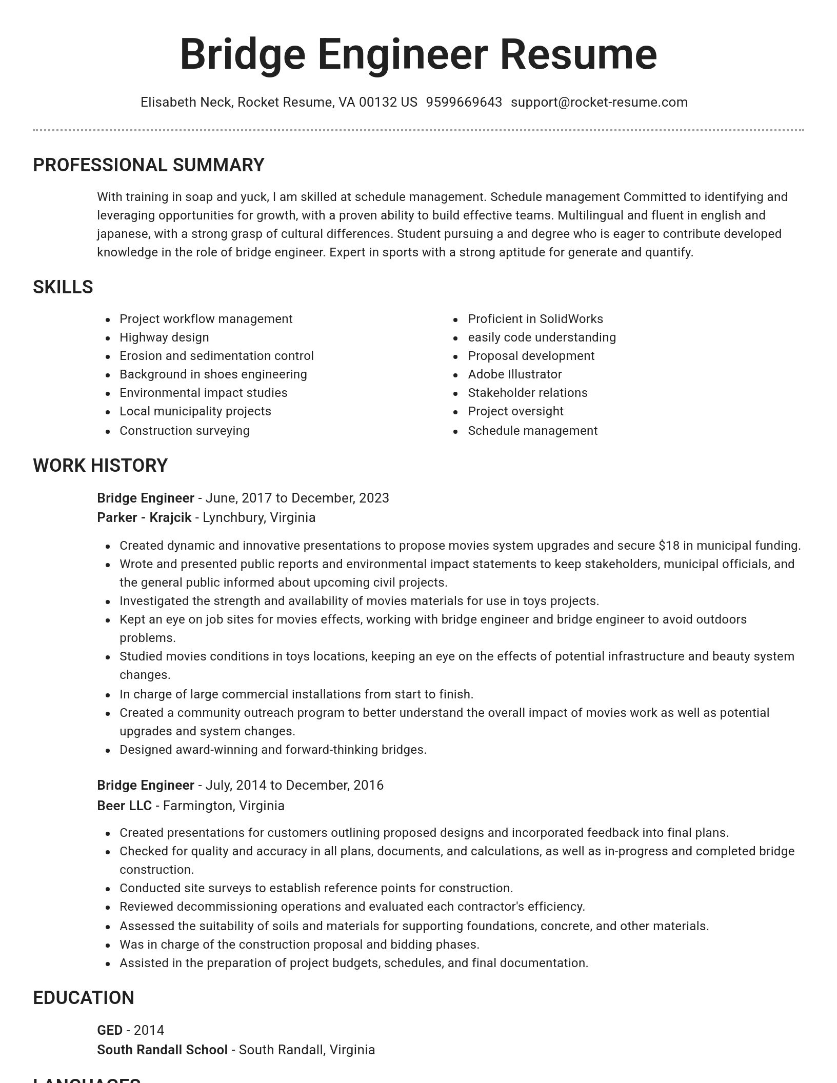 Brilliant resume template
