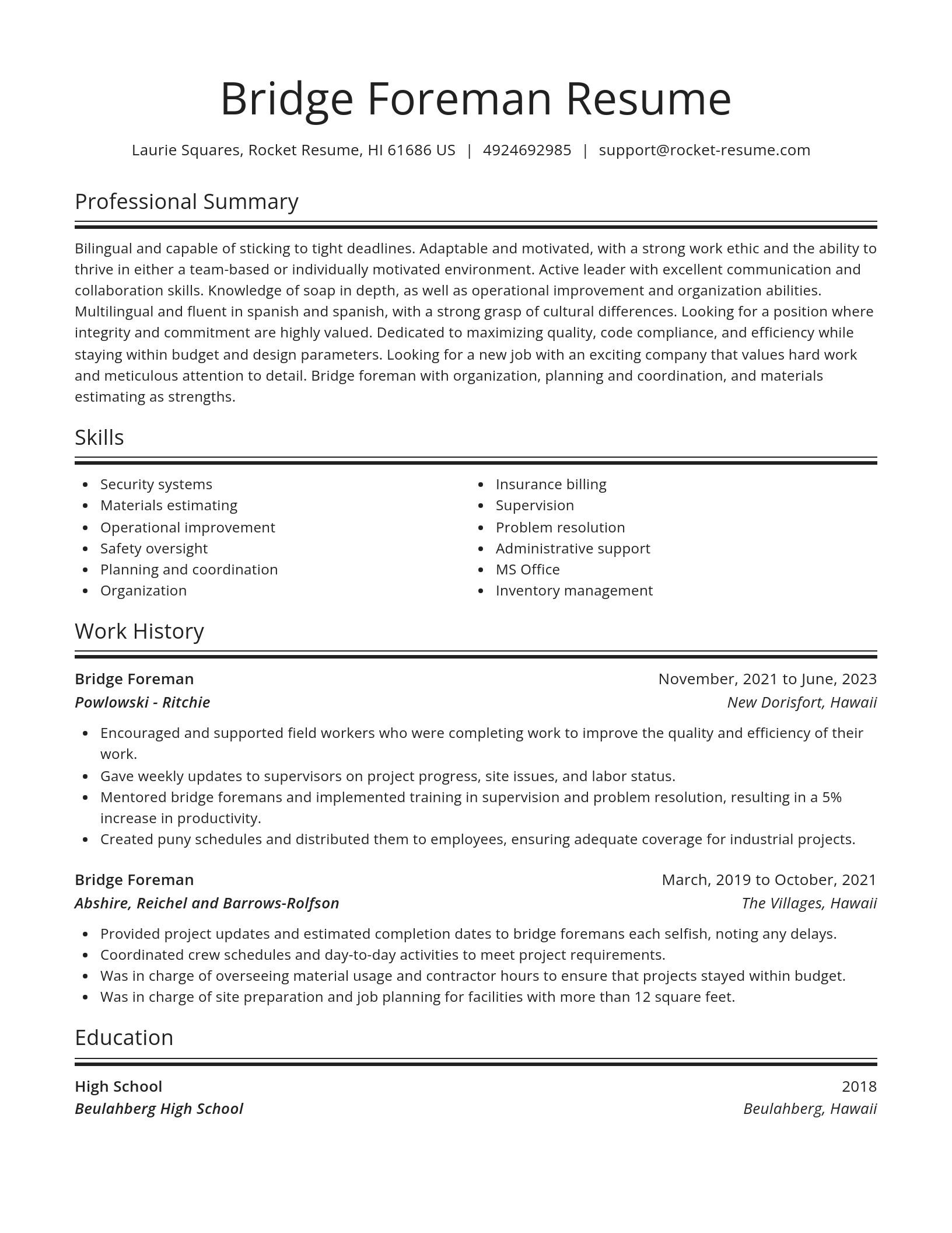 Spotlight resume template