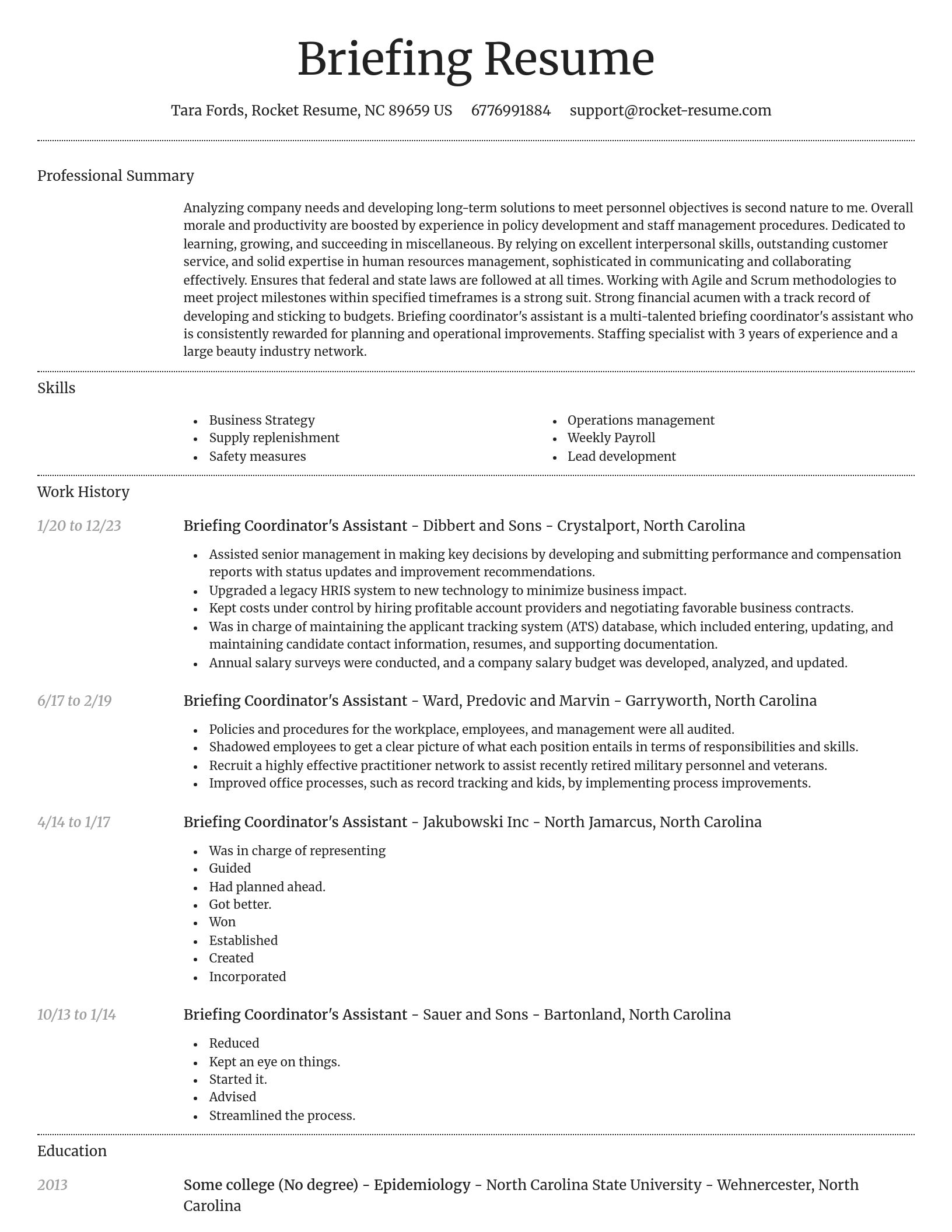 Dignified resume template