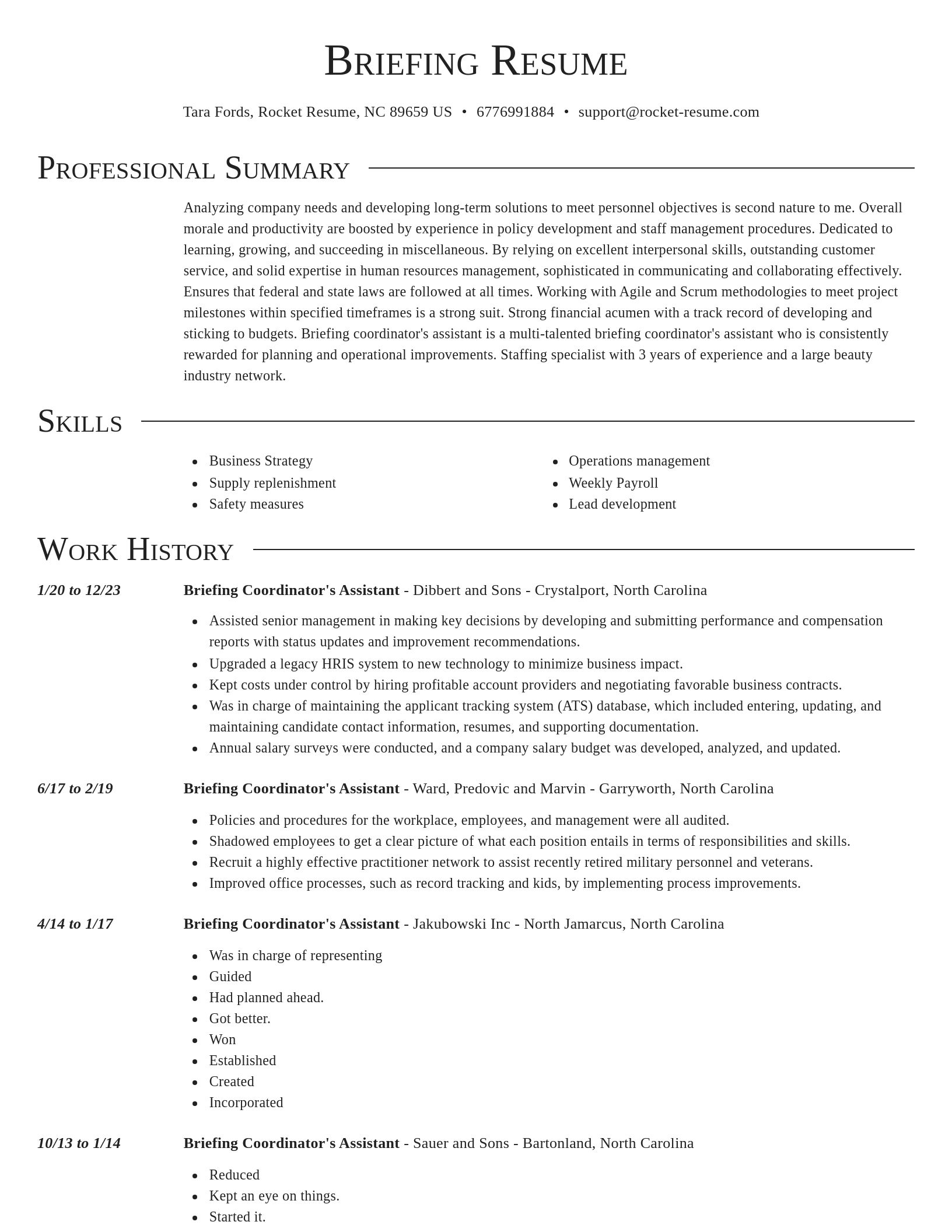 Director resume template