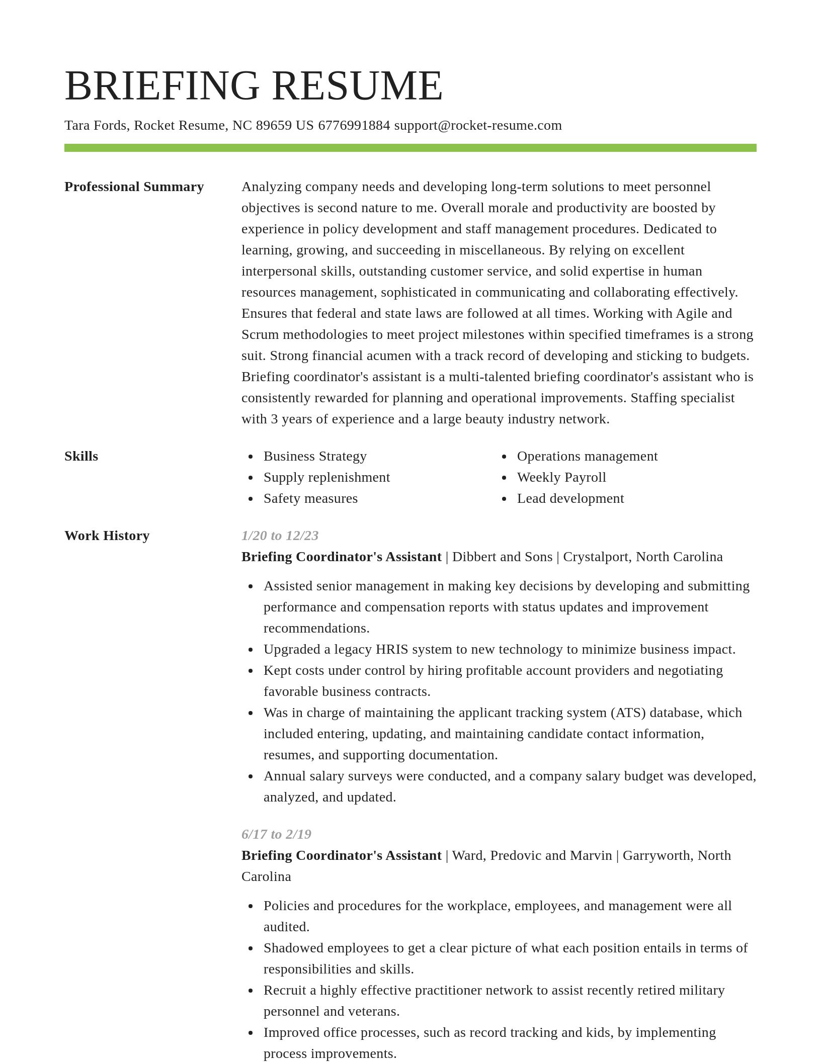 Smart resume template