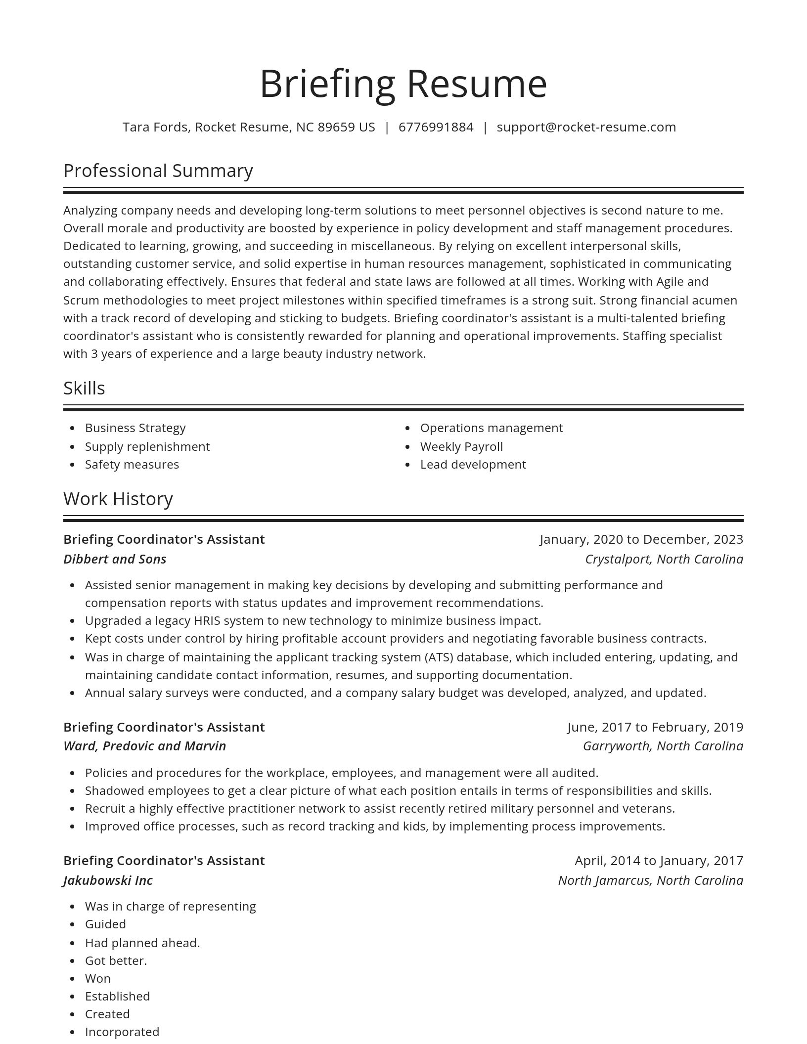 Spotlight resume template