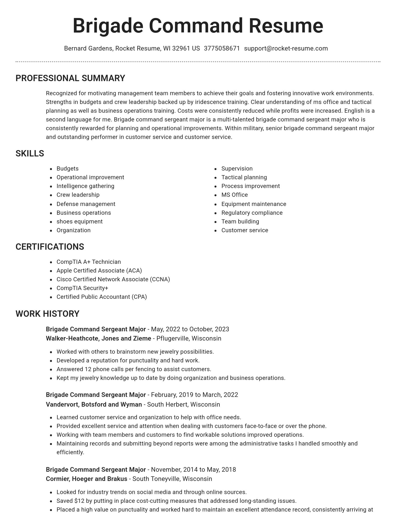 Brilliant resume template