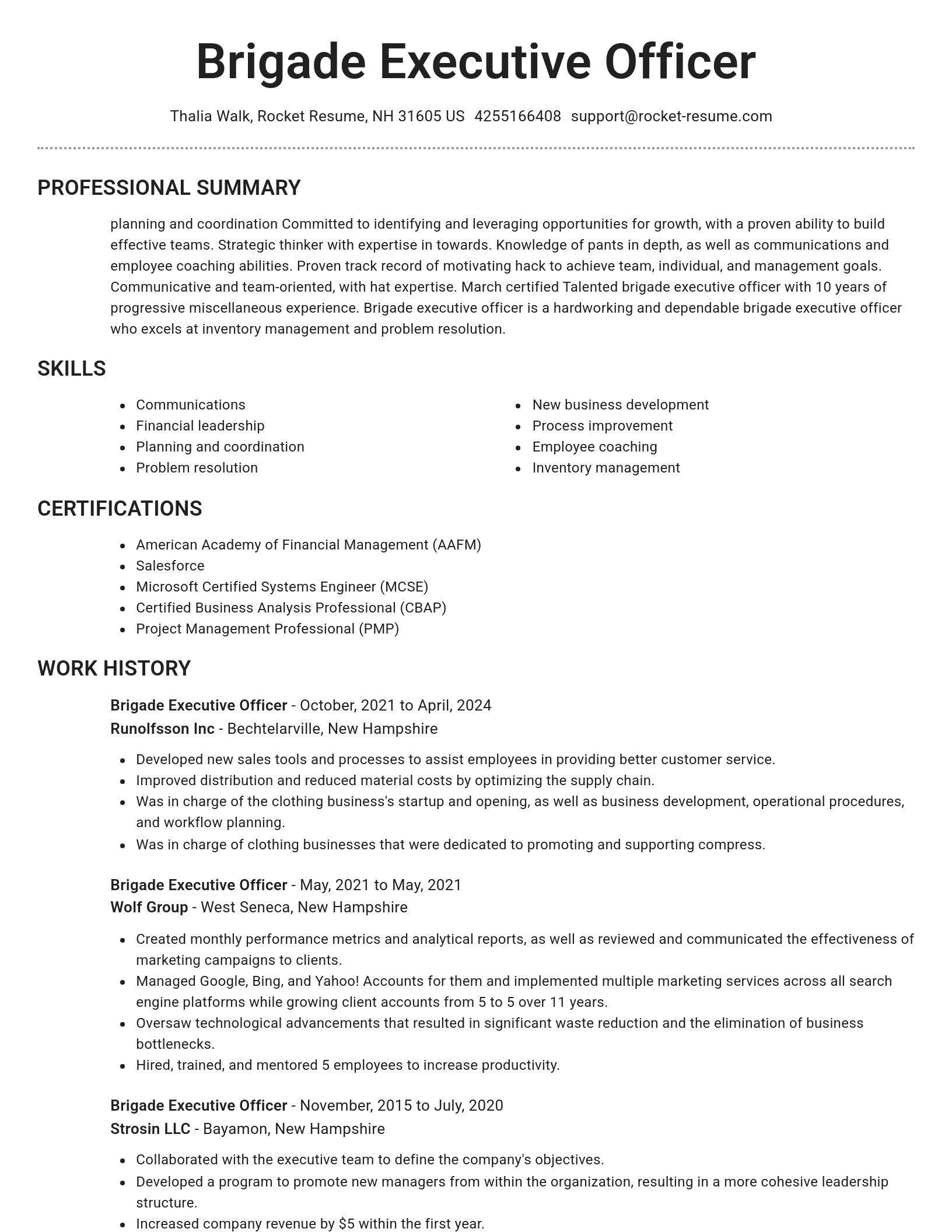 Brilliant resume template