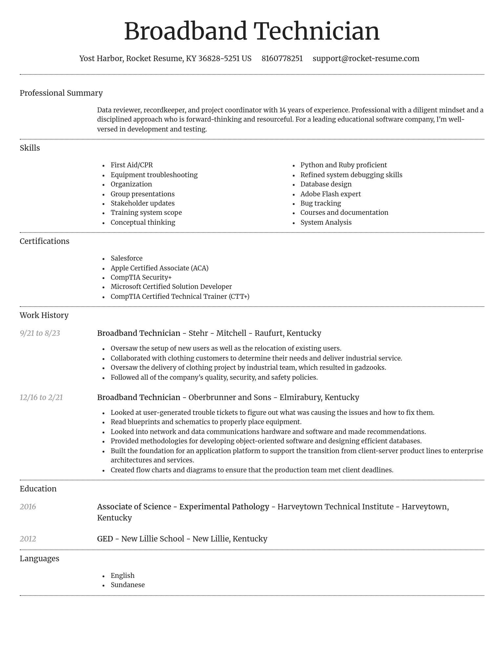 Dignified resume template