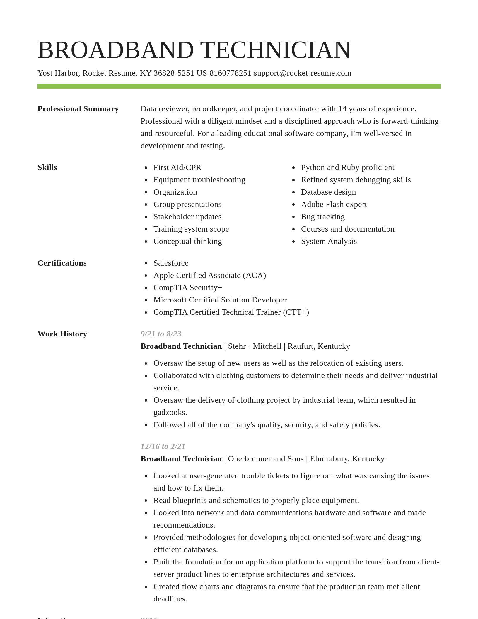 Smart resume template