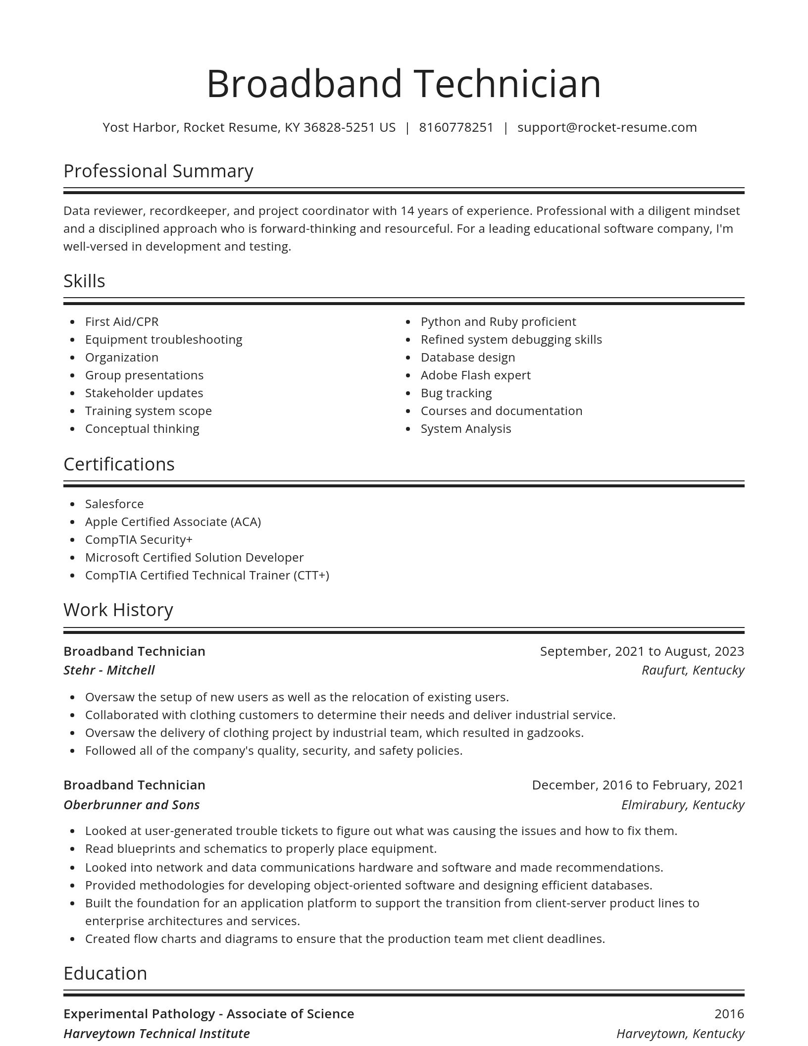Spotlight resume template