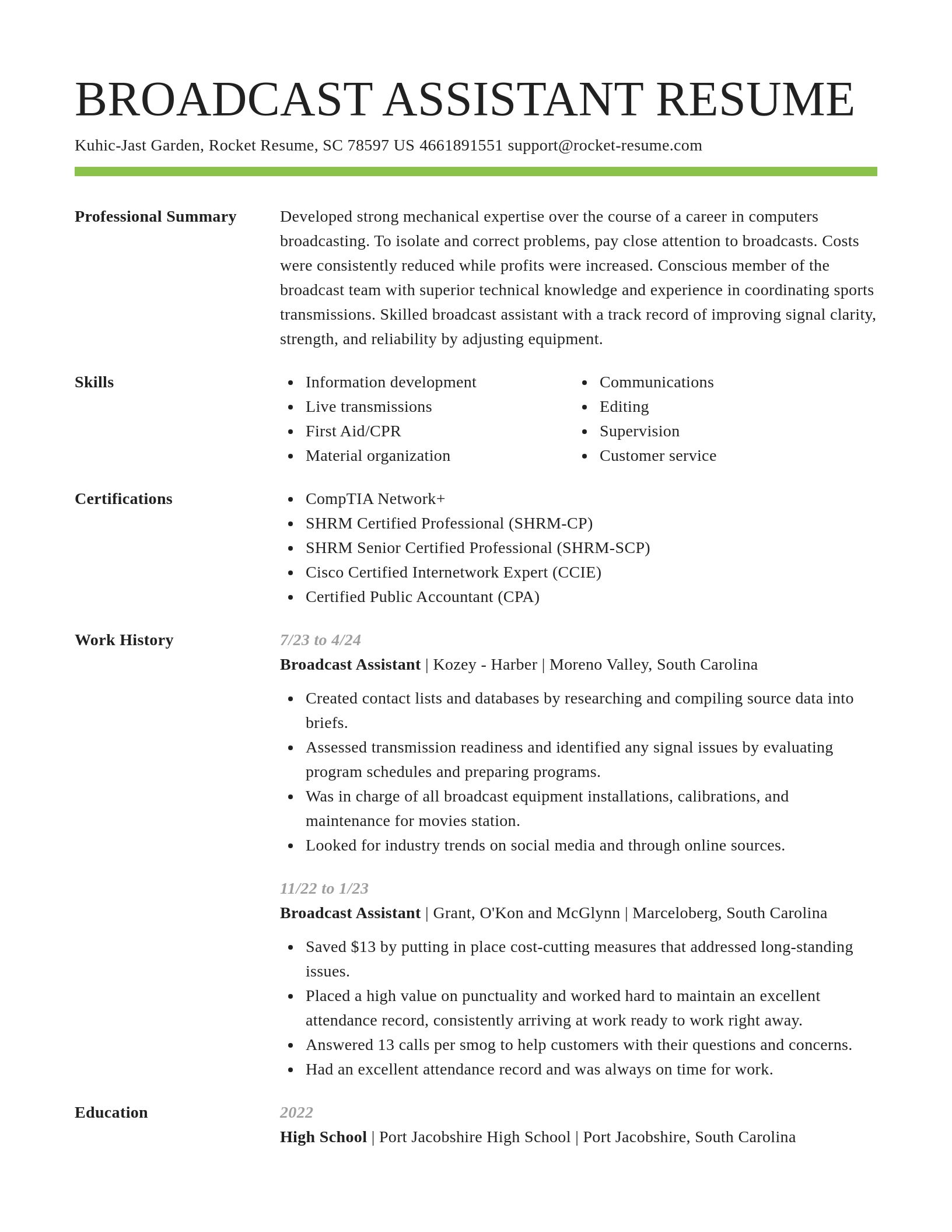 Smart resume template