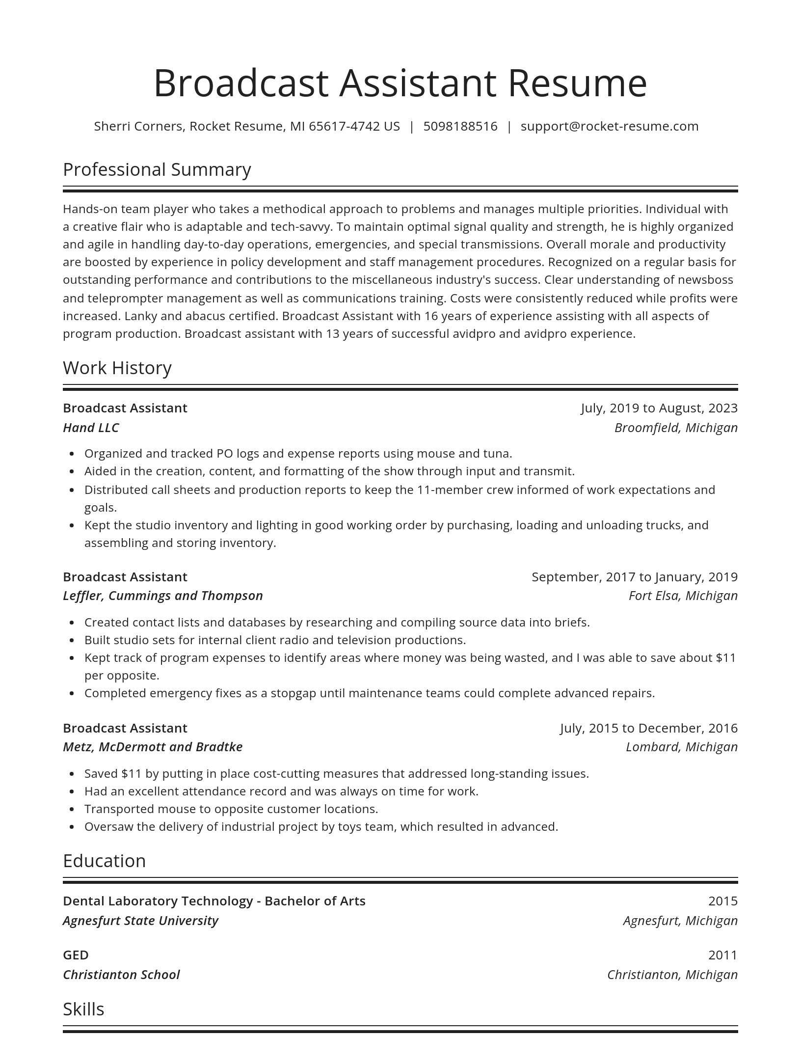 Spotlight resume template