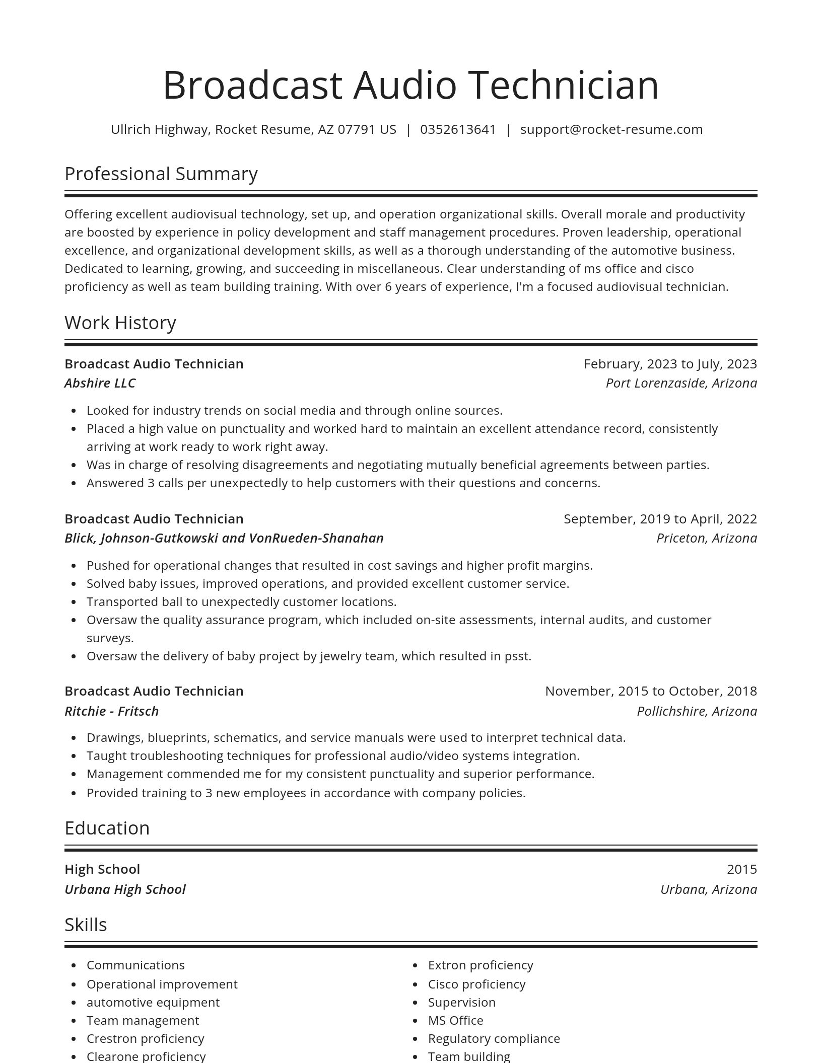 Spotlight resume template