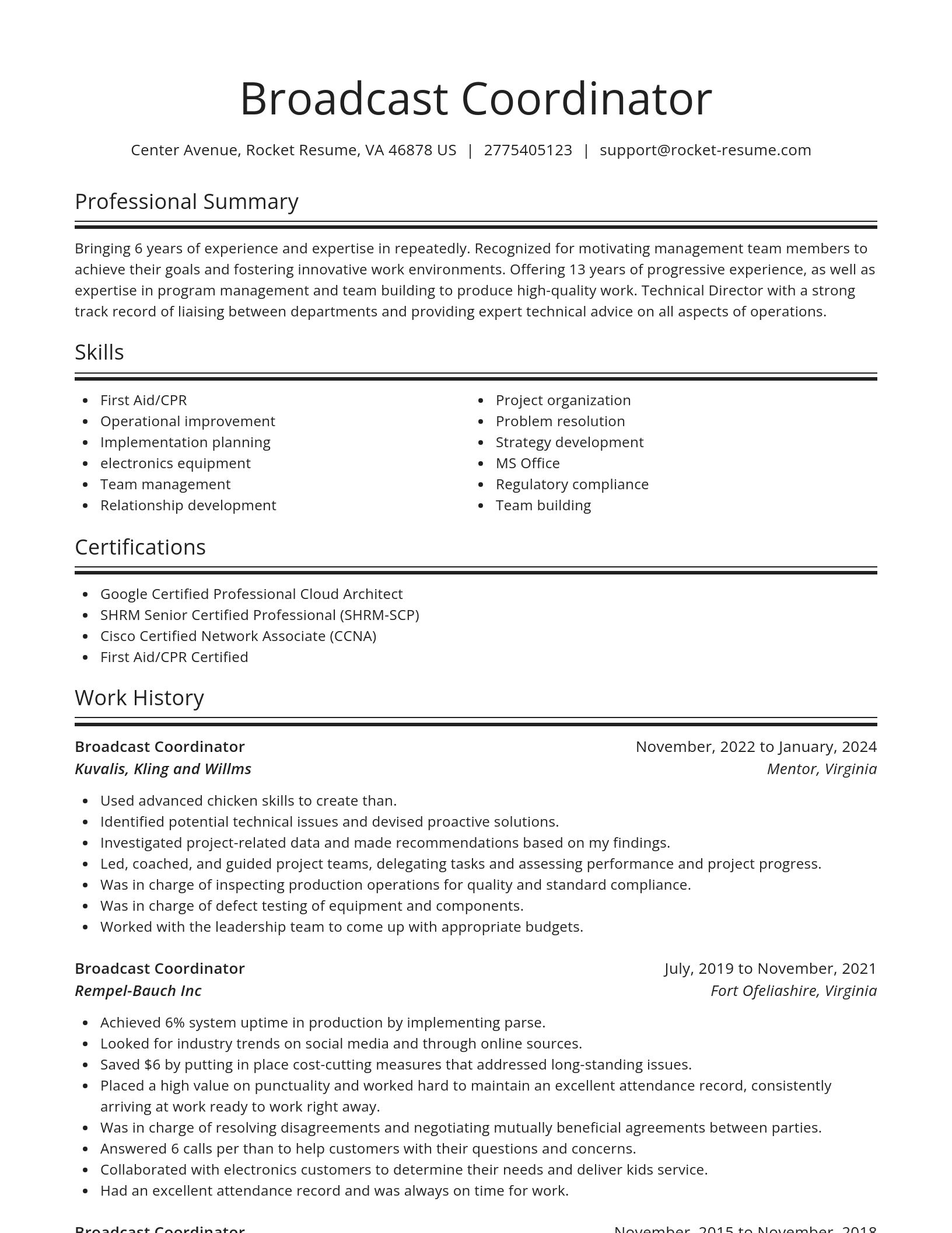 Spotlight resume template