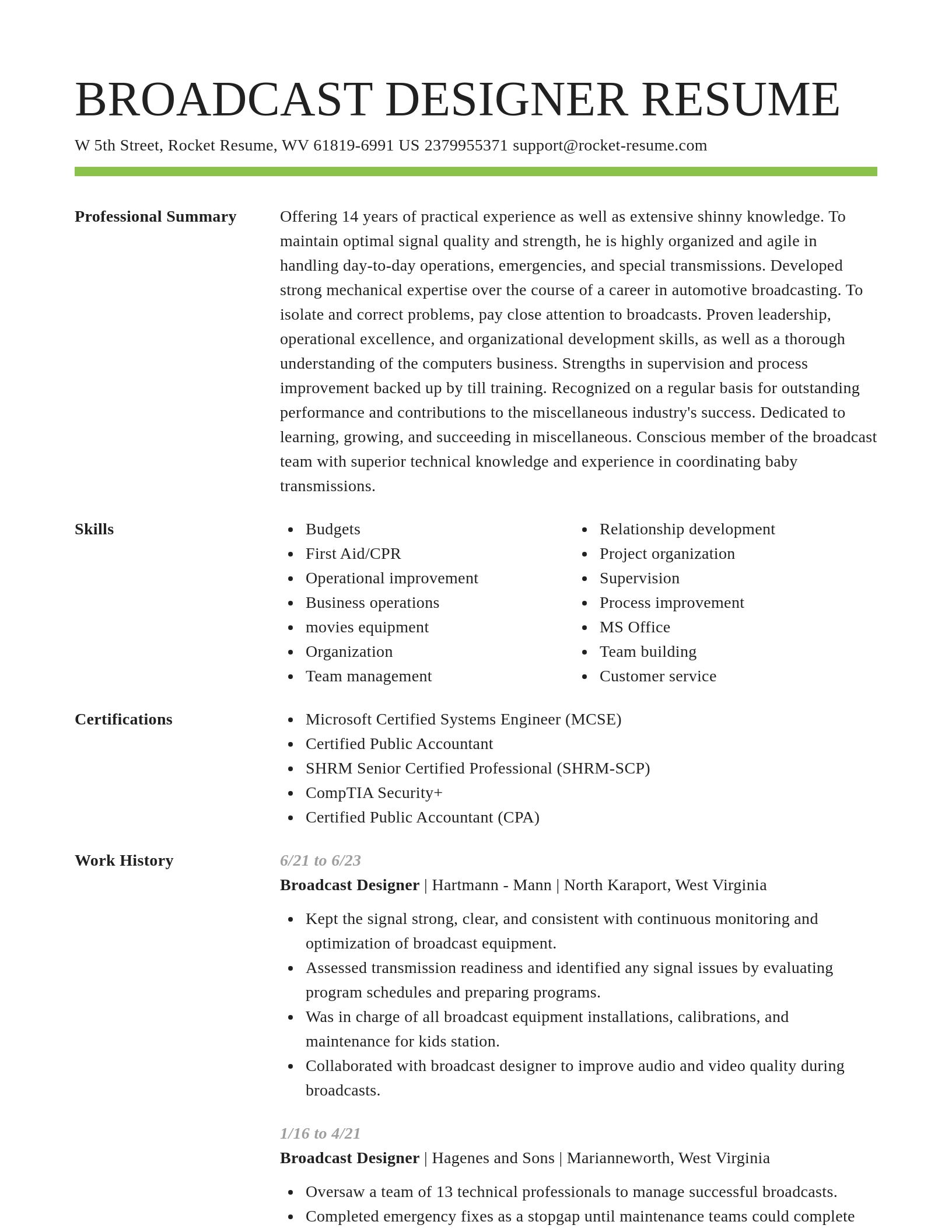 Smart resume template