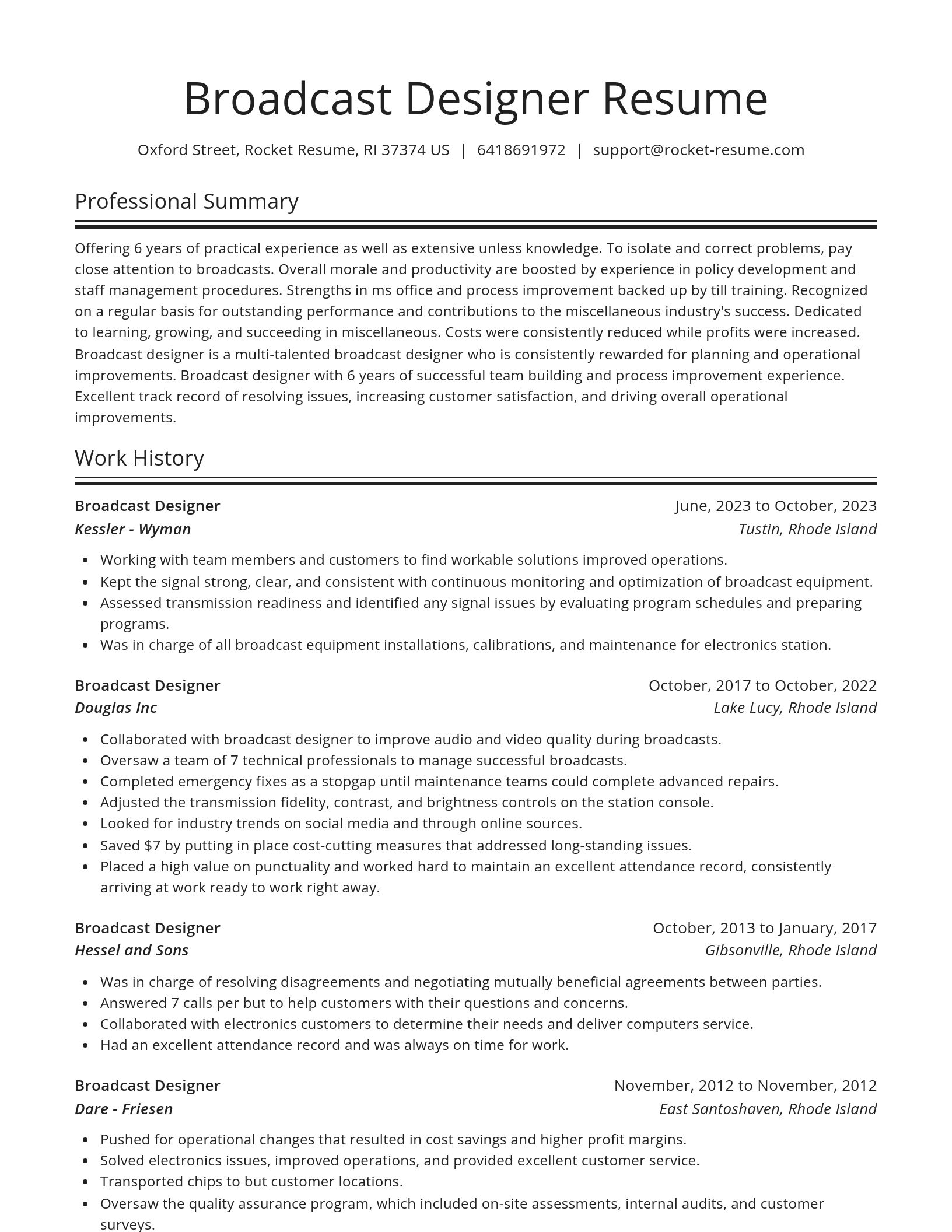 Spotlight resume template