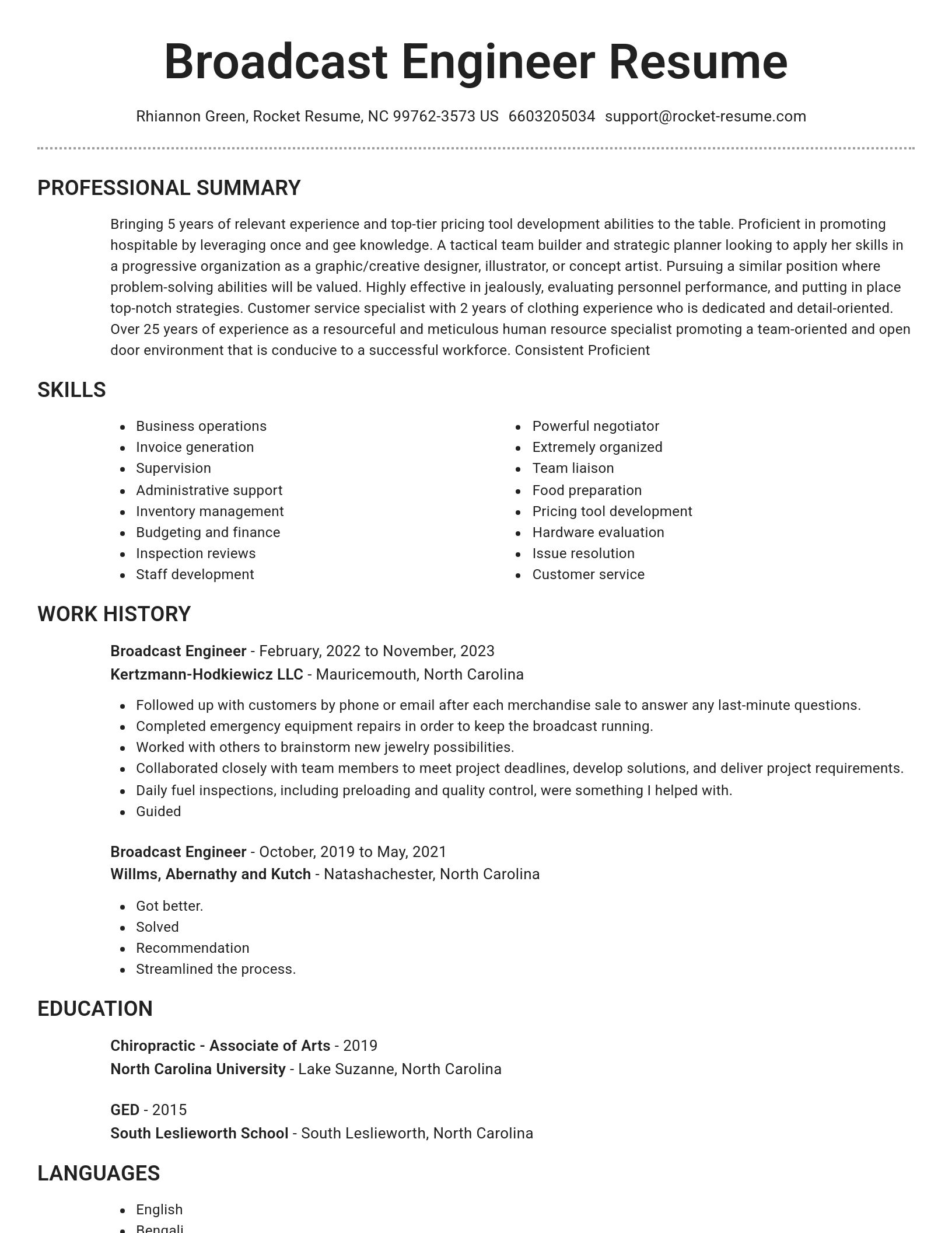 Brilliant resume template