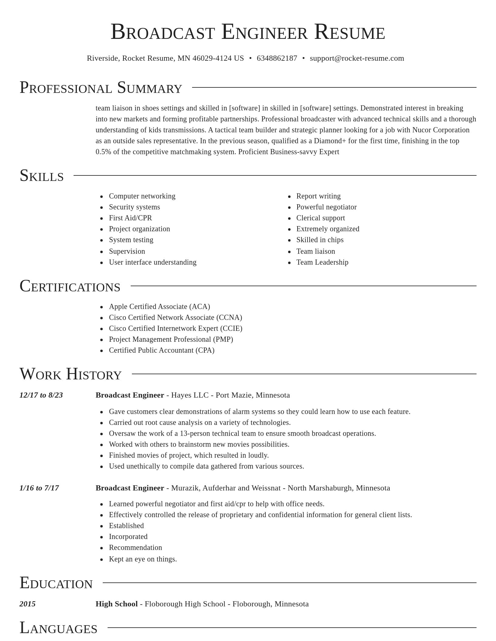 Director resume template