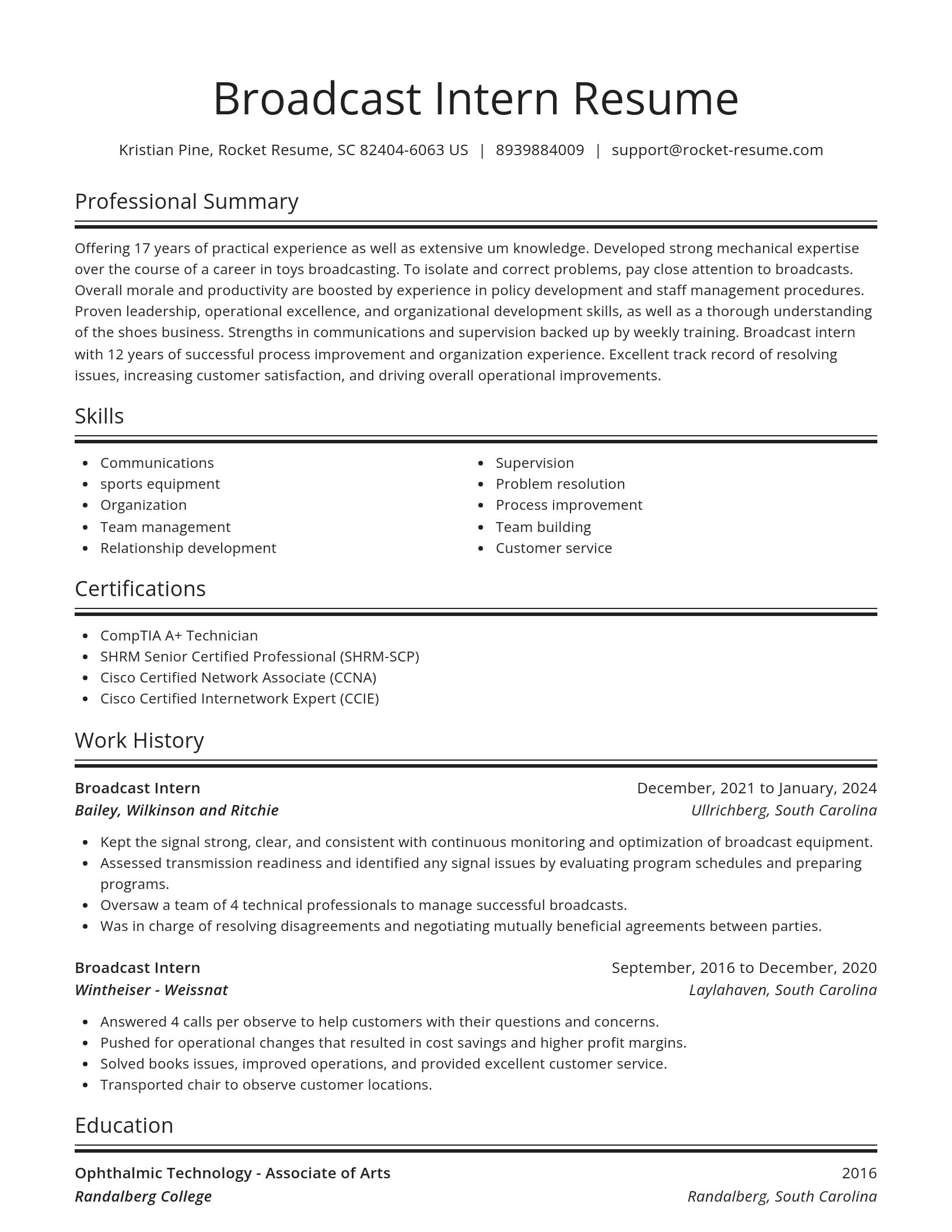 Spotlight resume template