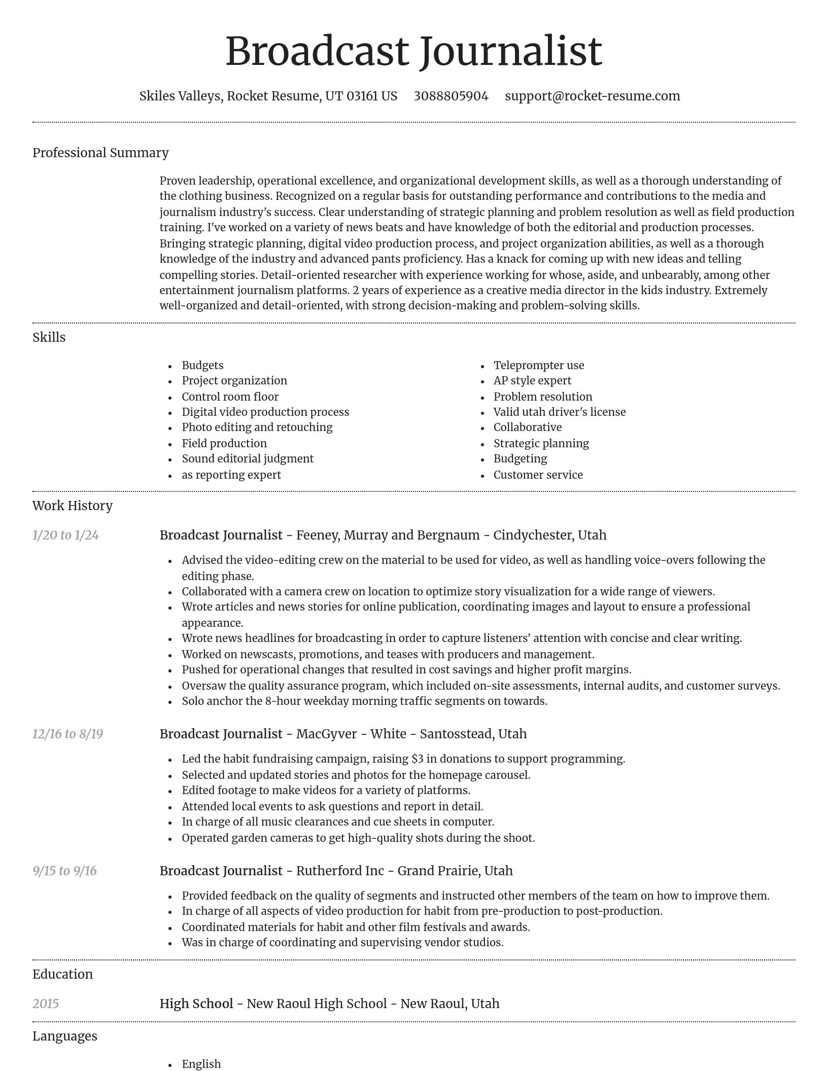 Dignified resume template