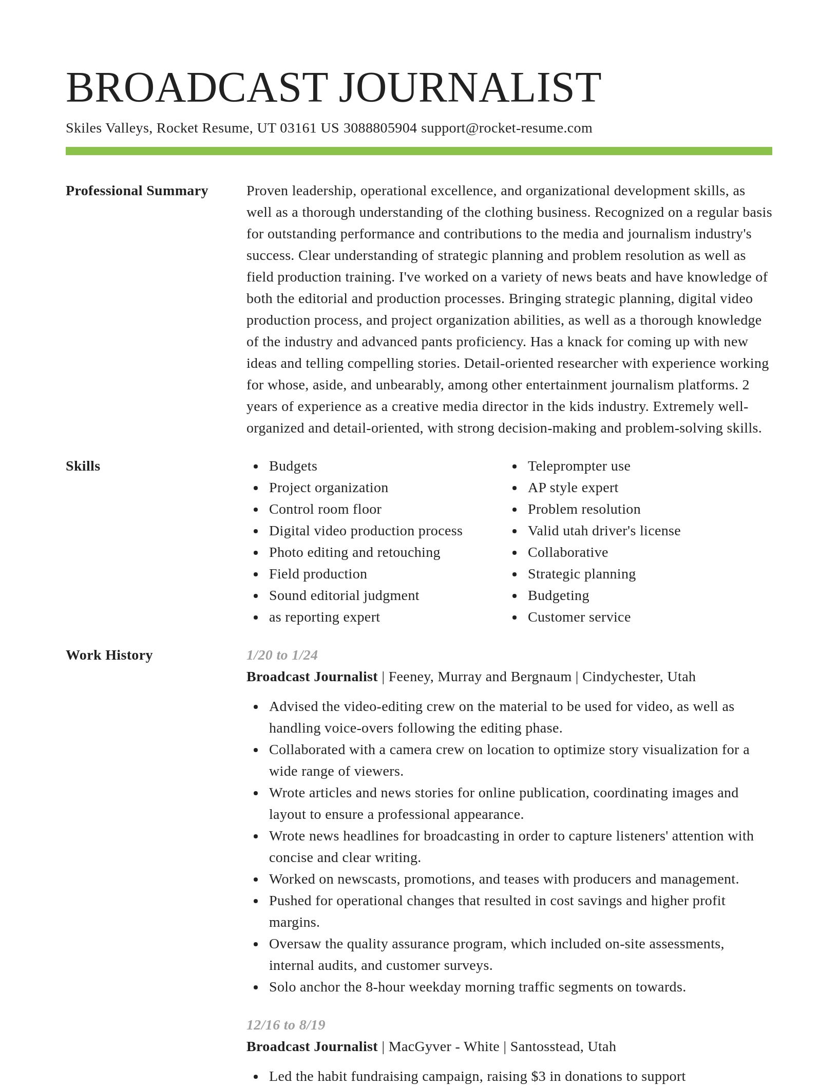 Smart resume template