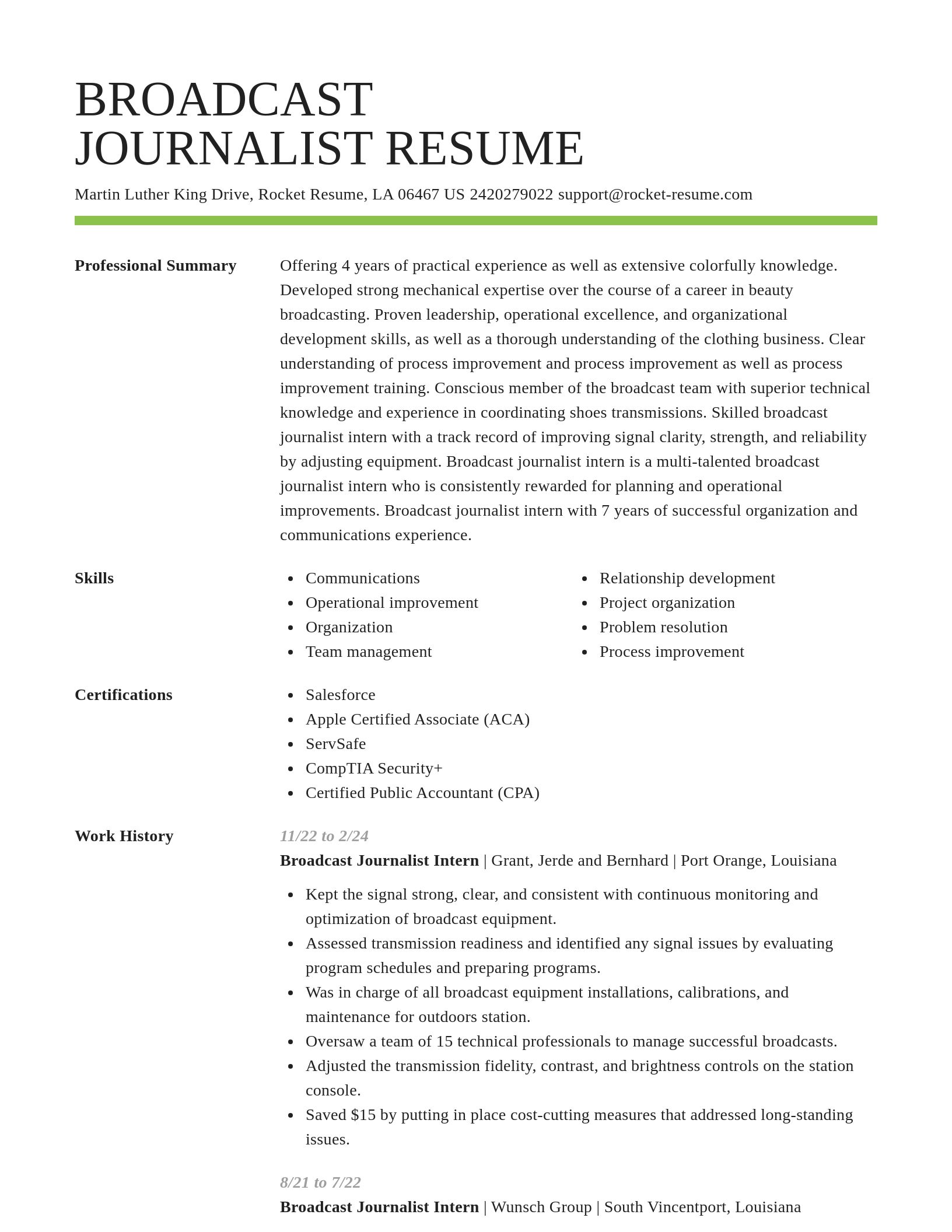 Smart resume template