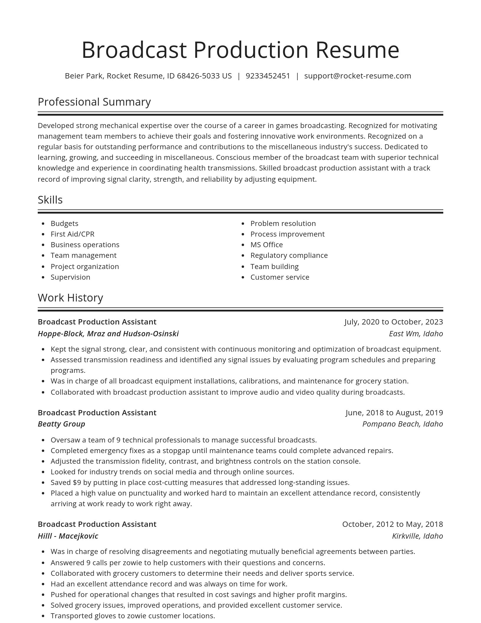 Spotlight resume template