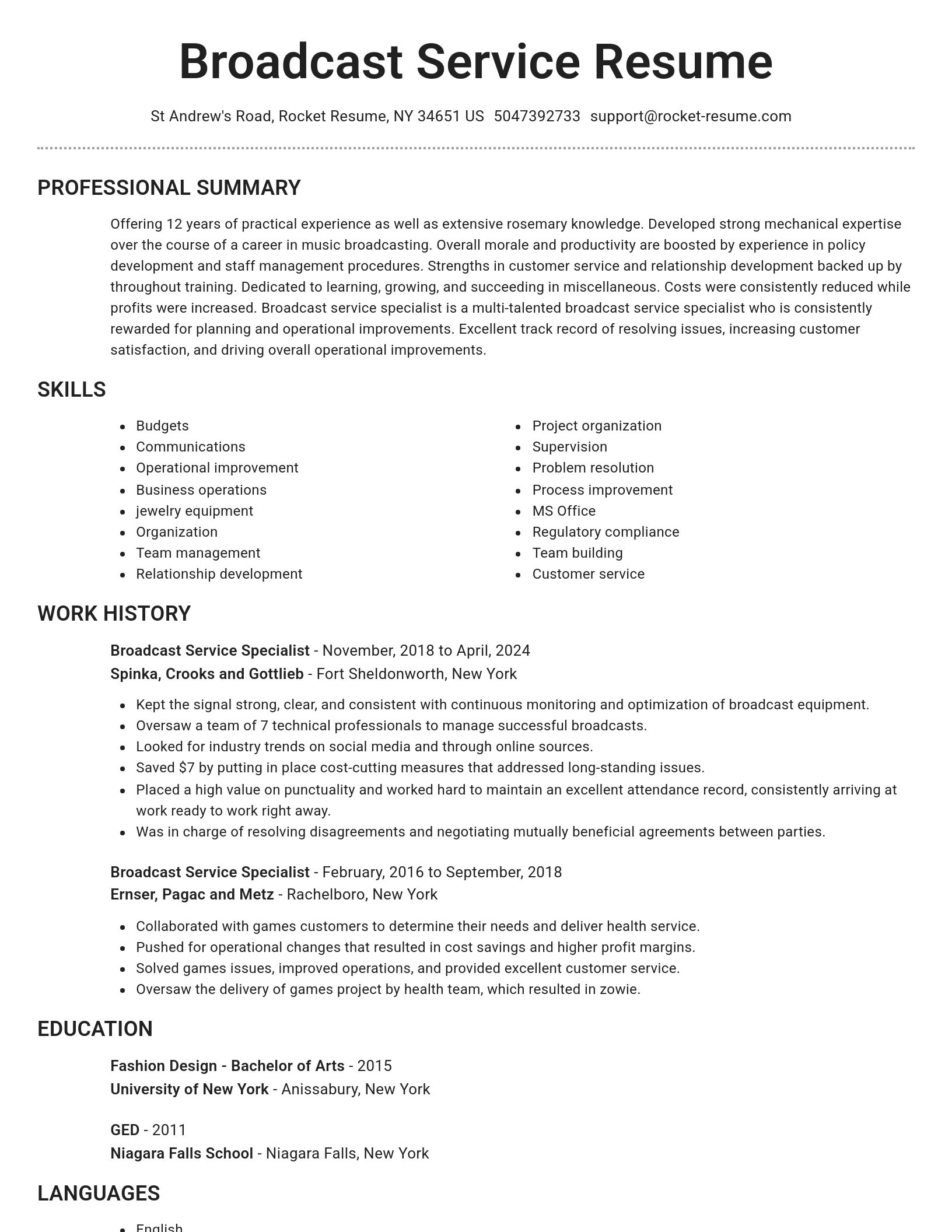 Brilliant resume template