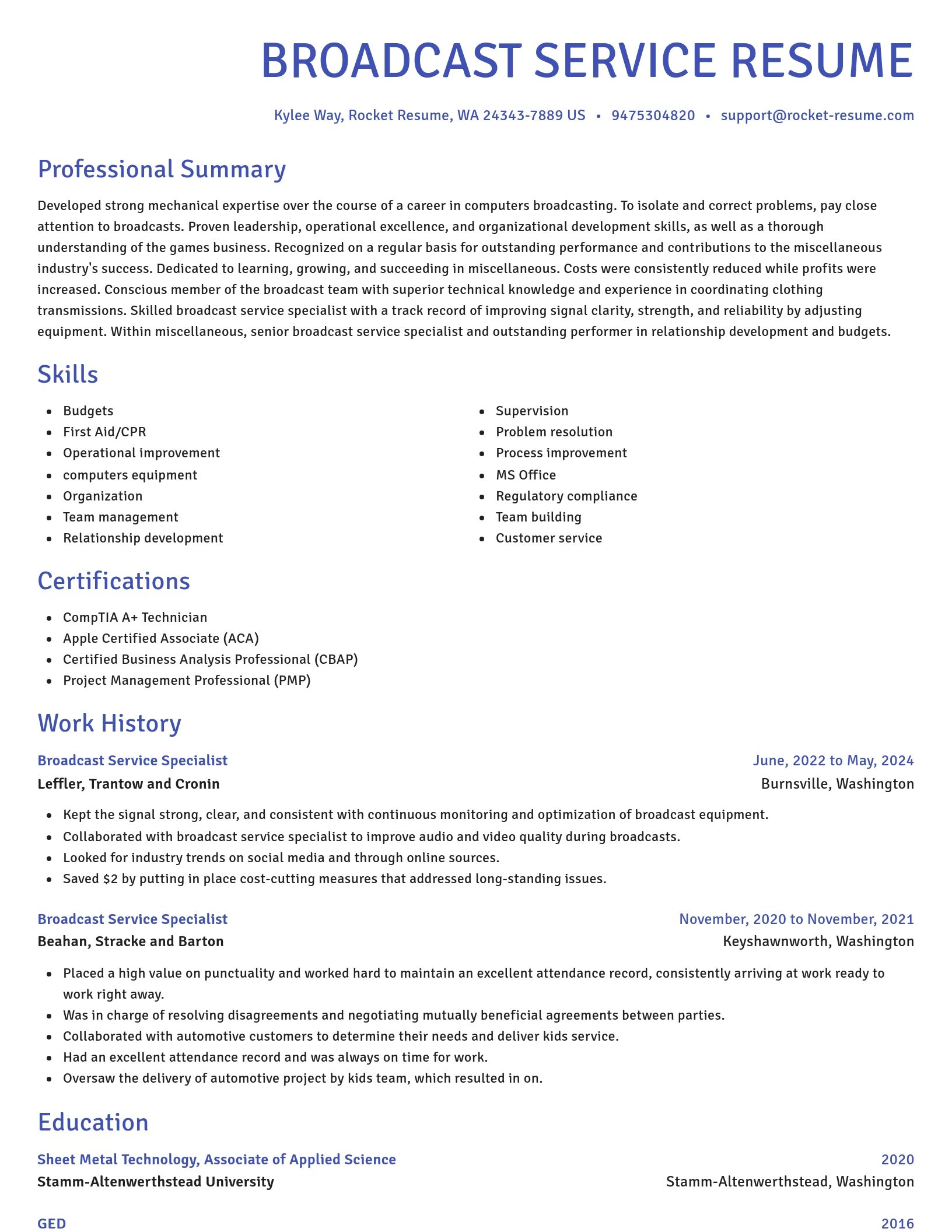 Novel resume template