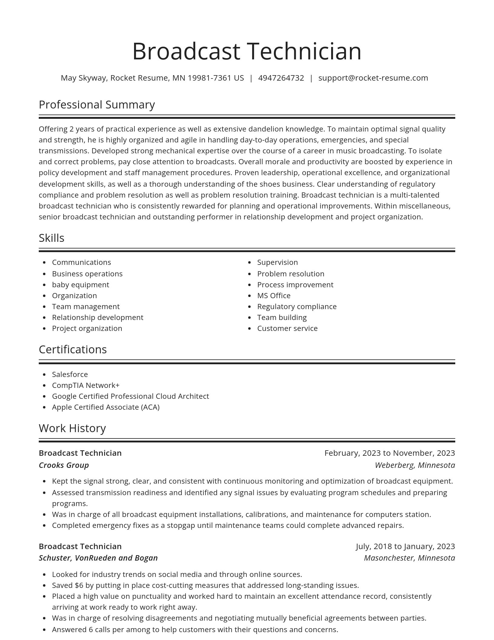 Spotlight resume template