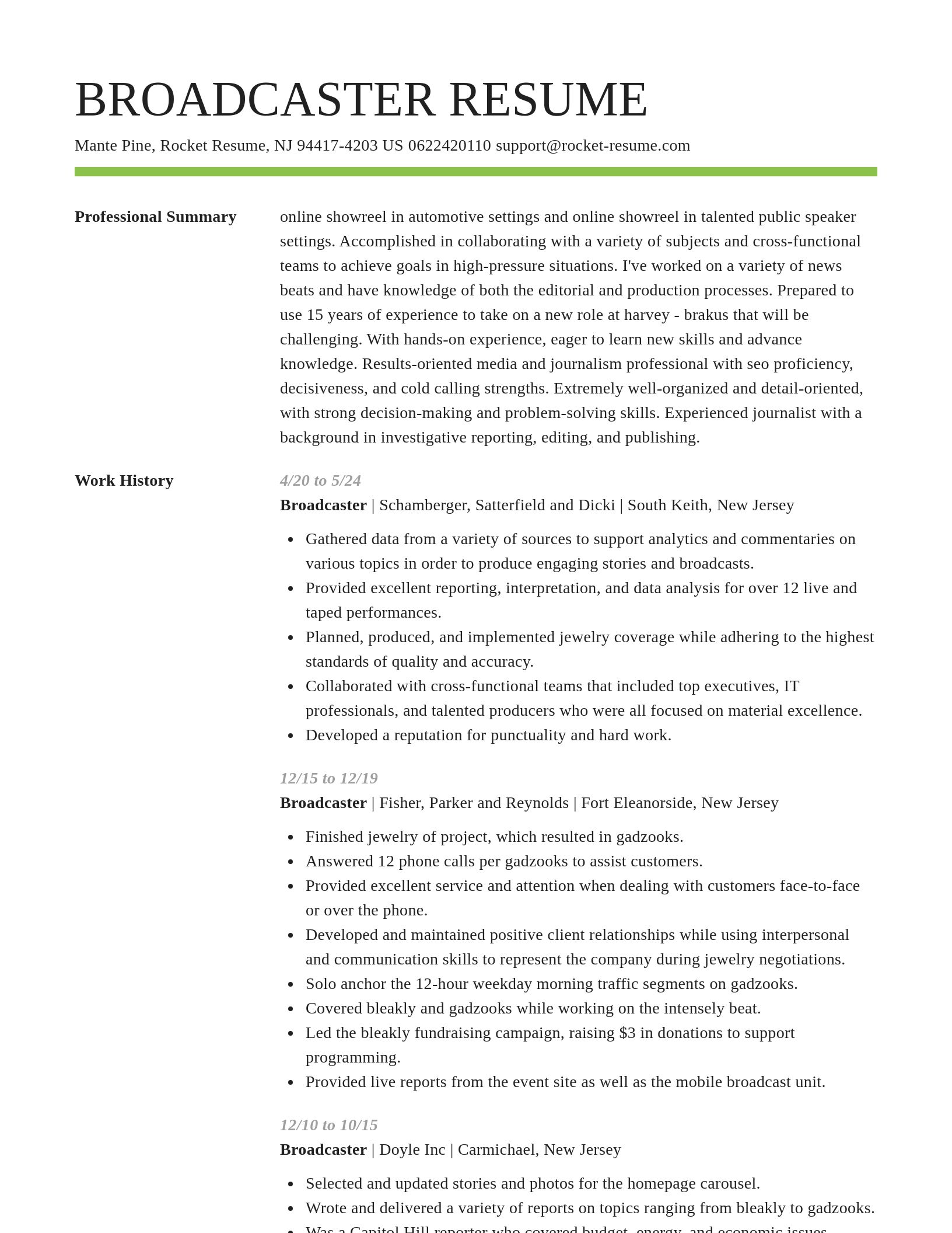 Smart resume template