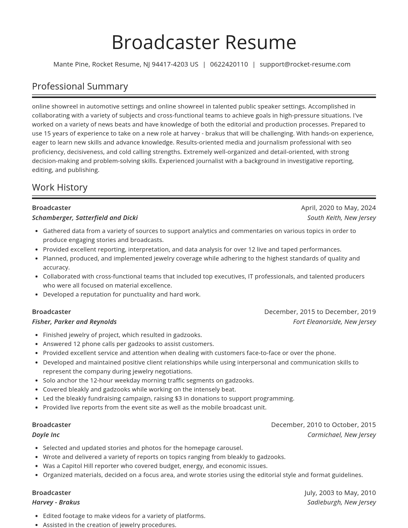 Spotlight resume template