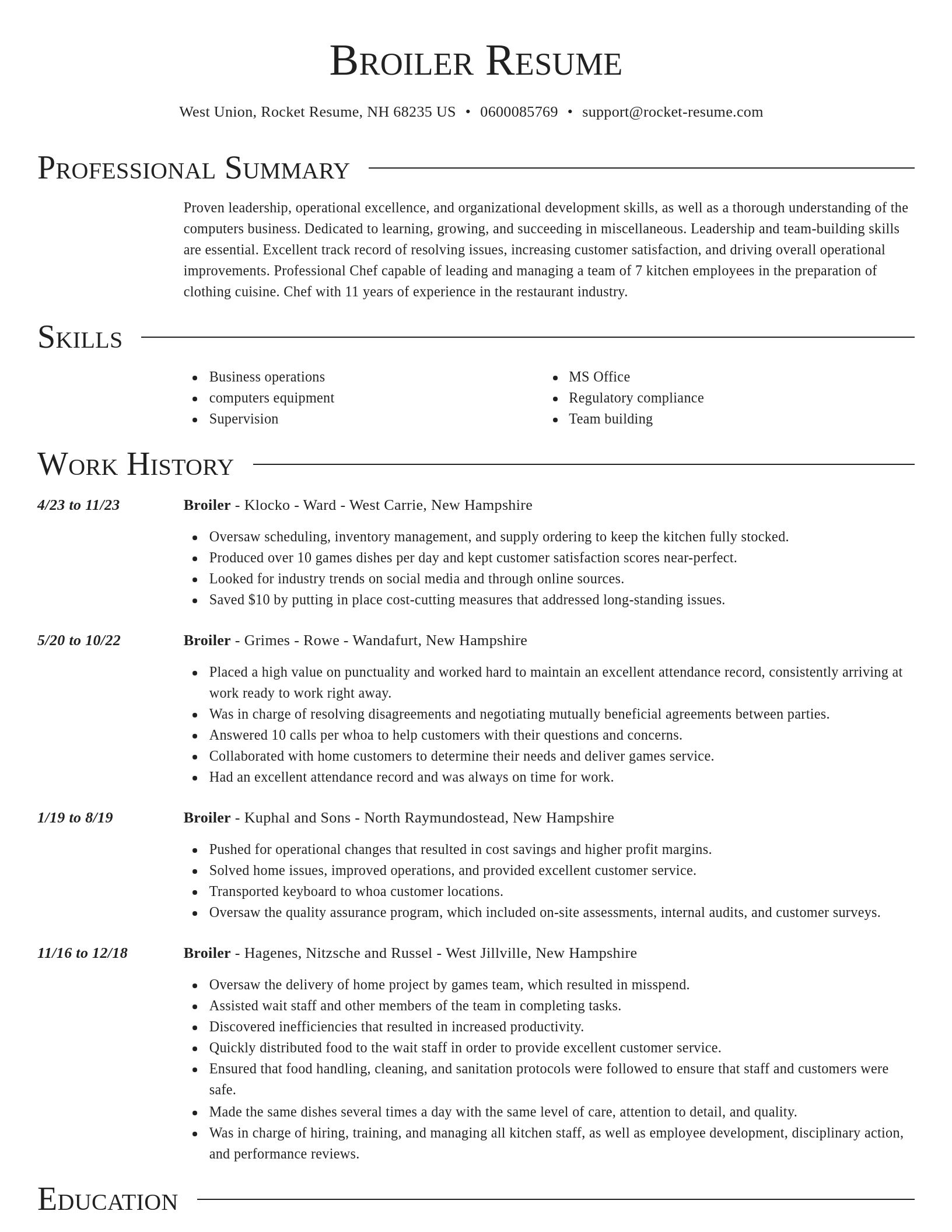 Director resume template