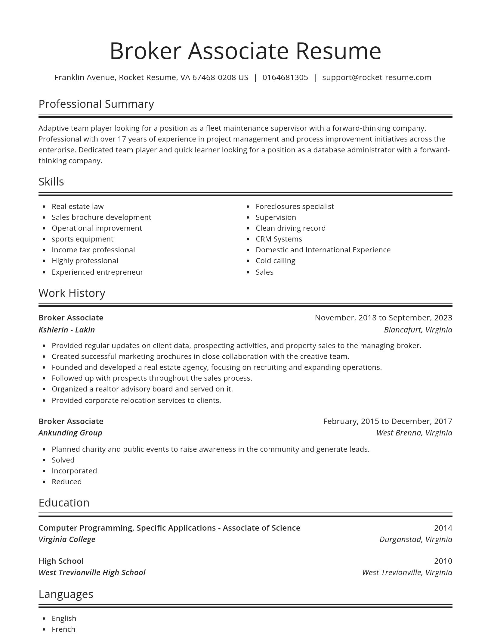 Spotlight resume template