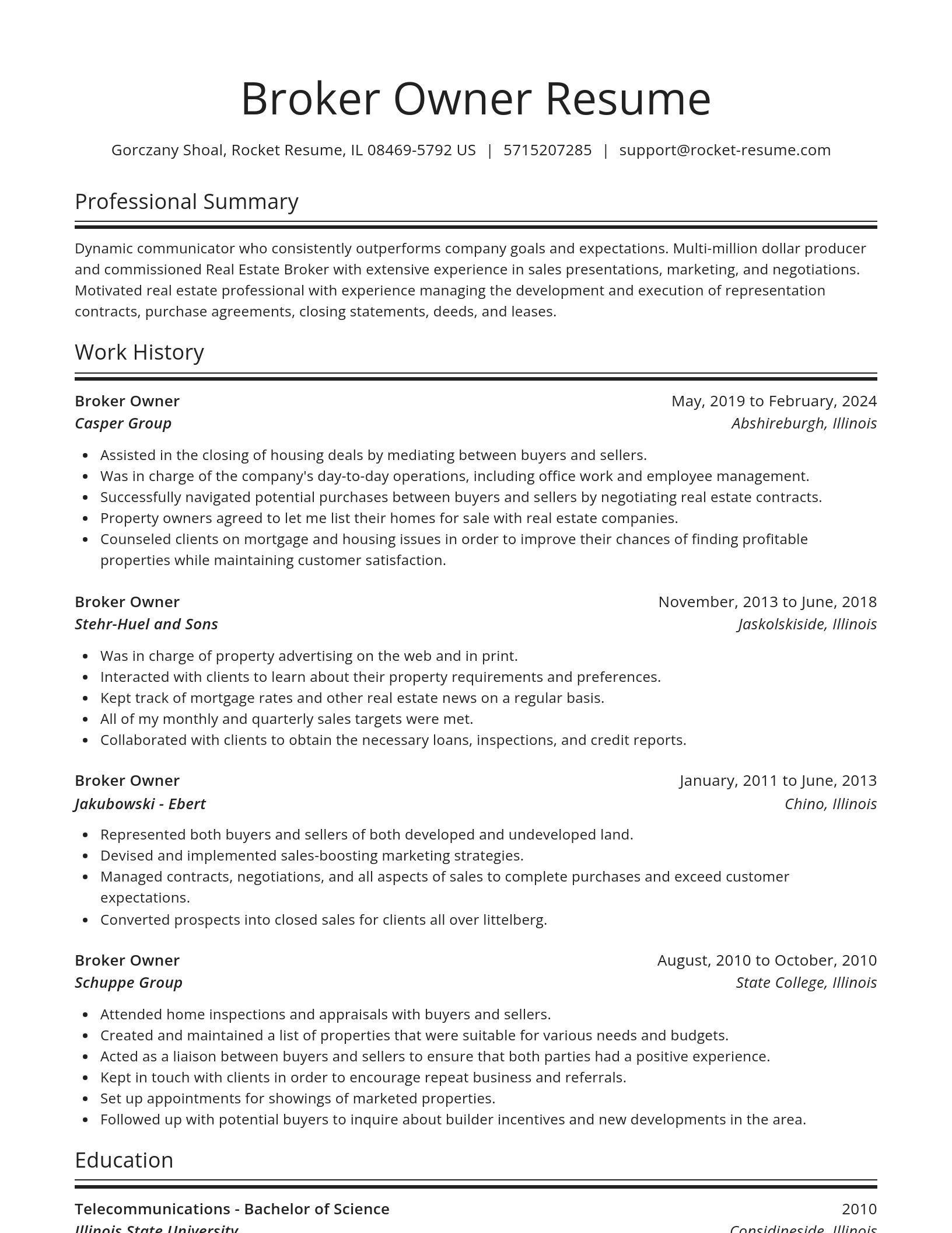 Spotlight resume template