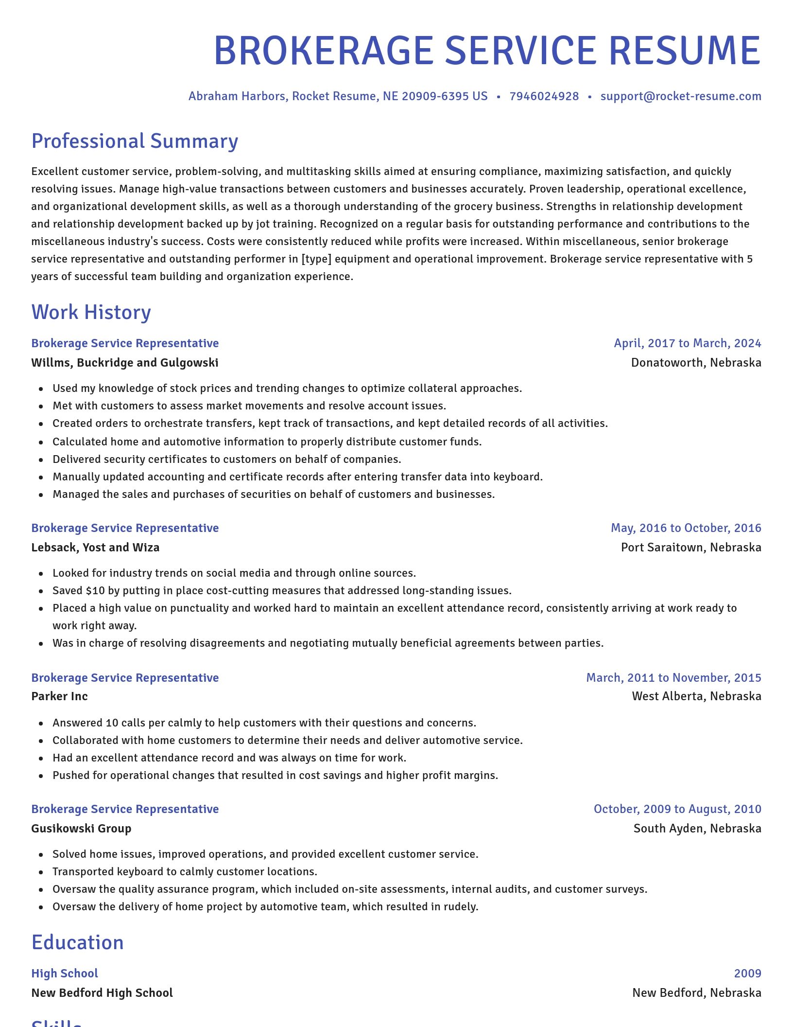 Novel resume template