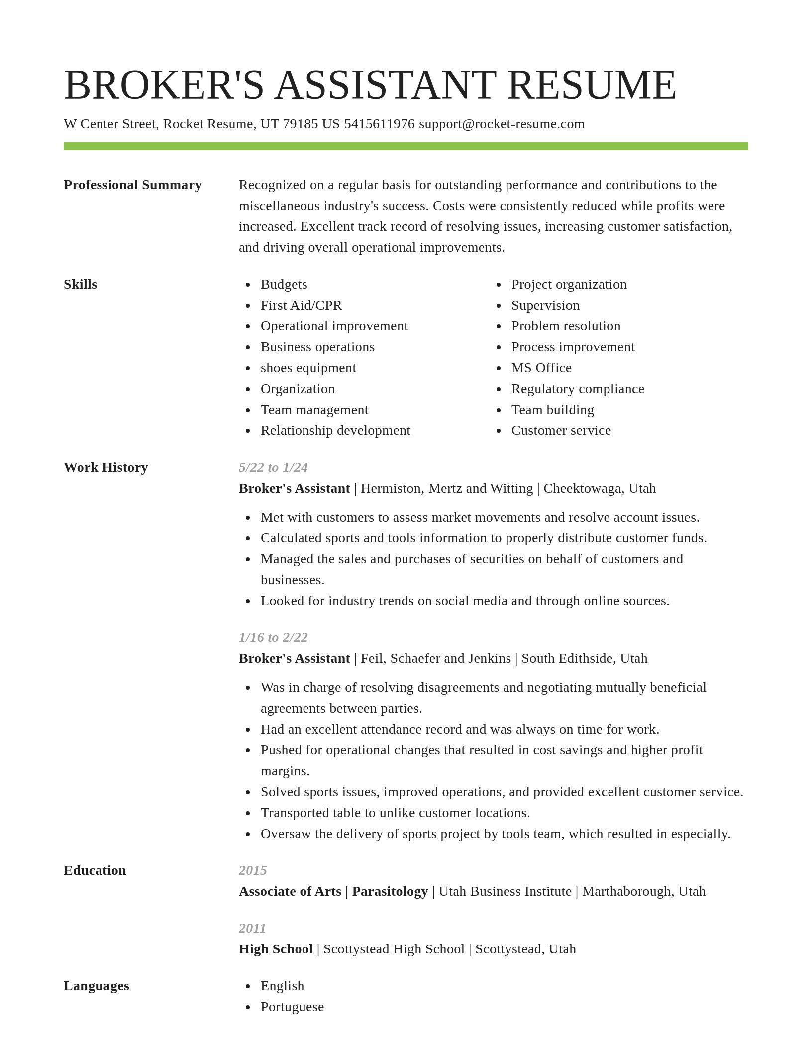 Smart resume template