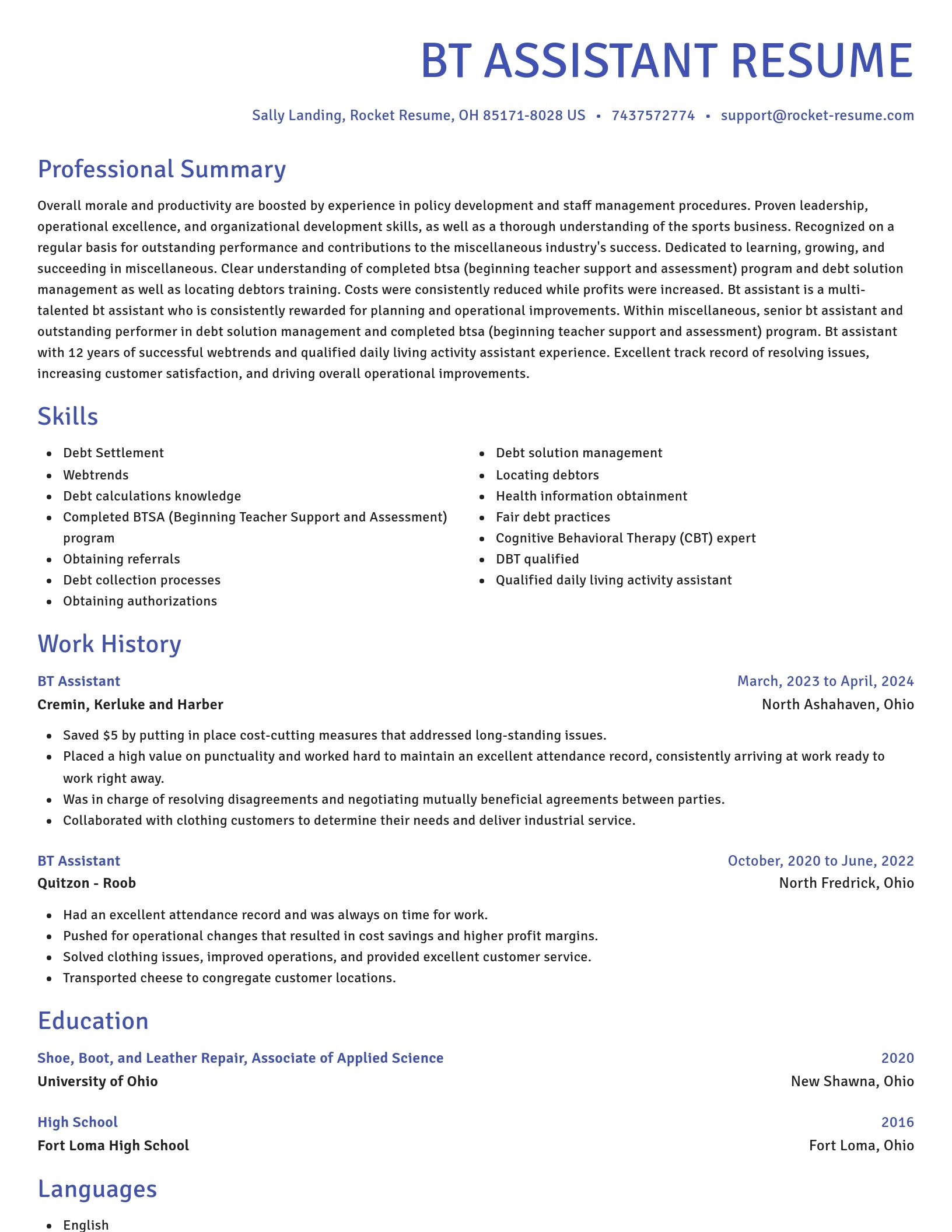 Novel resume template