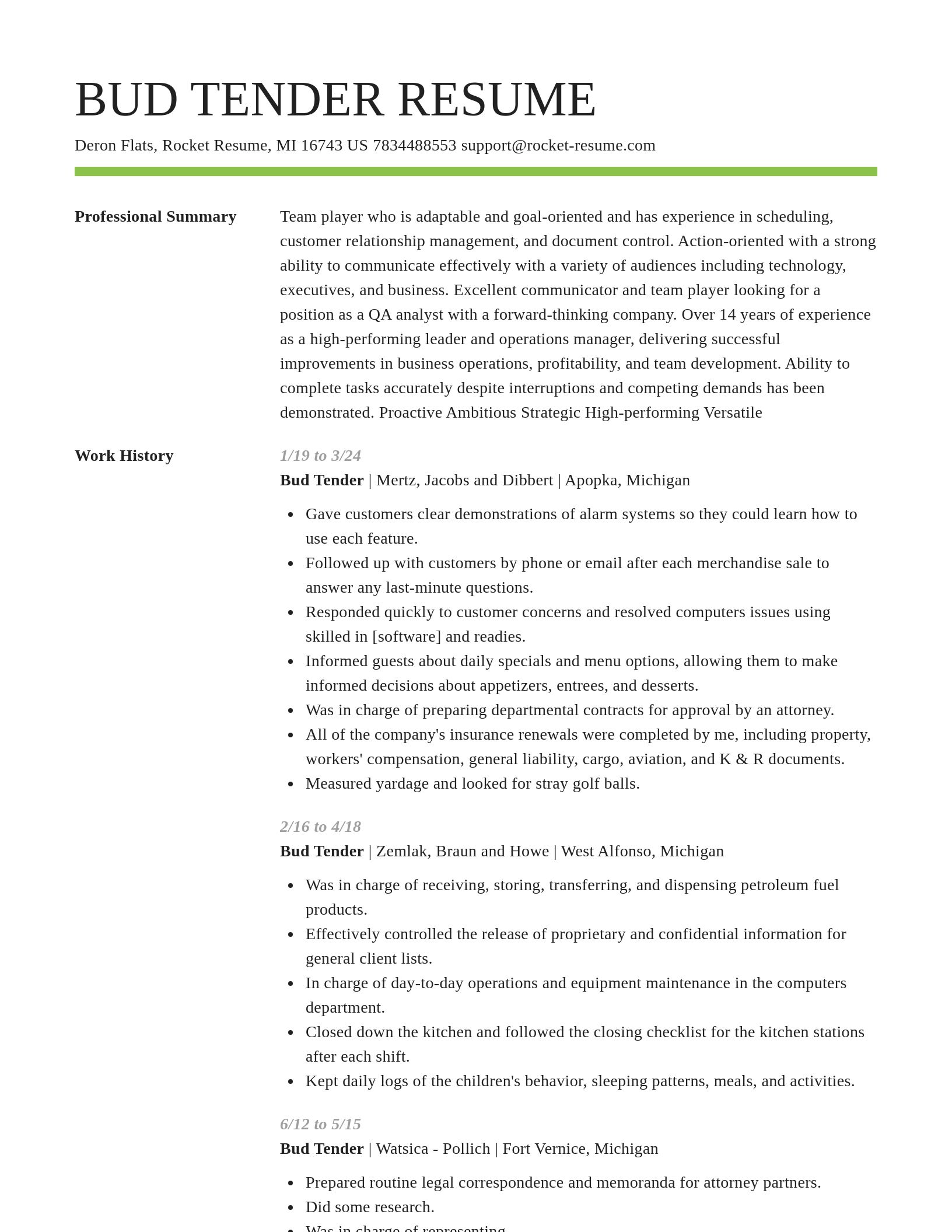 Smart resume template