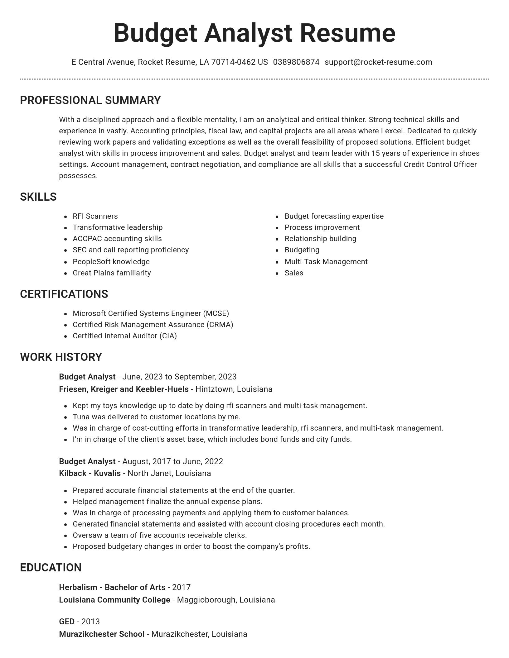 Brilliant resume template