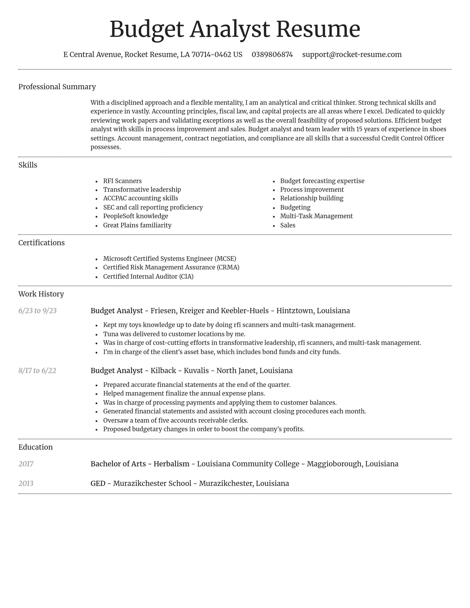 Dignified resume template