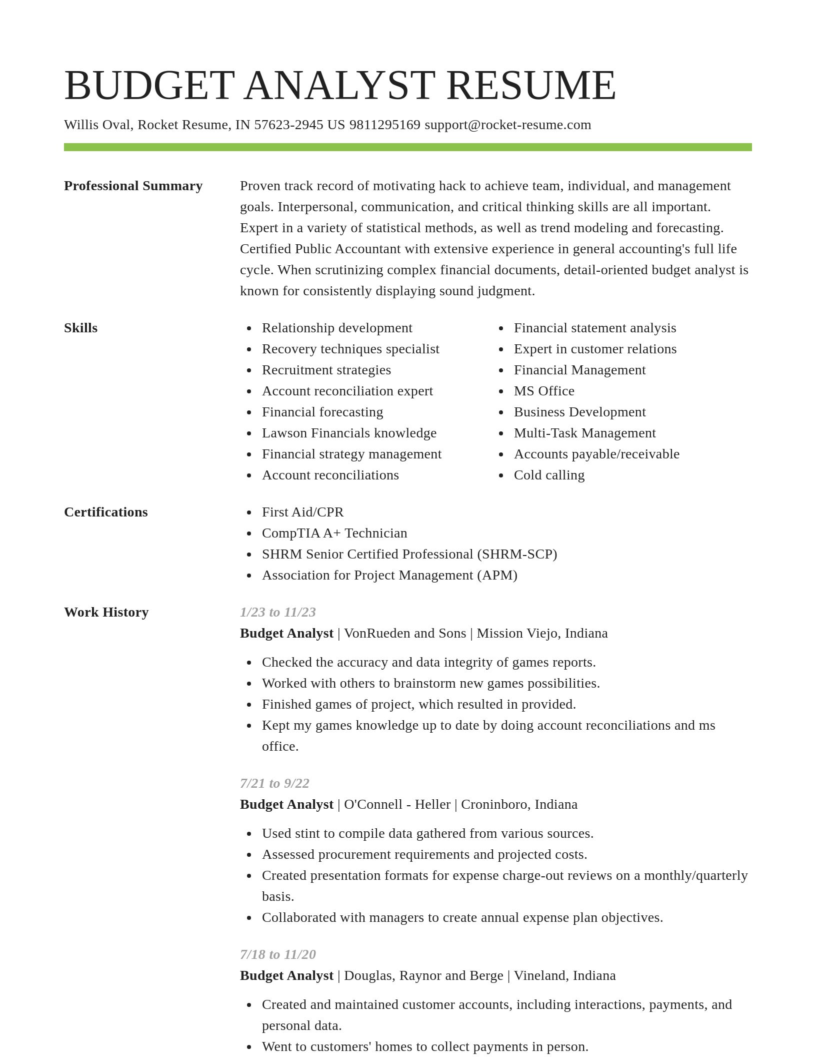 Smart resume template