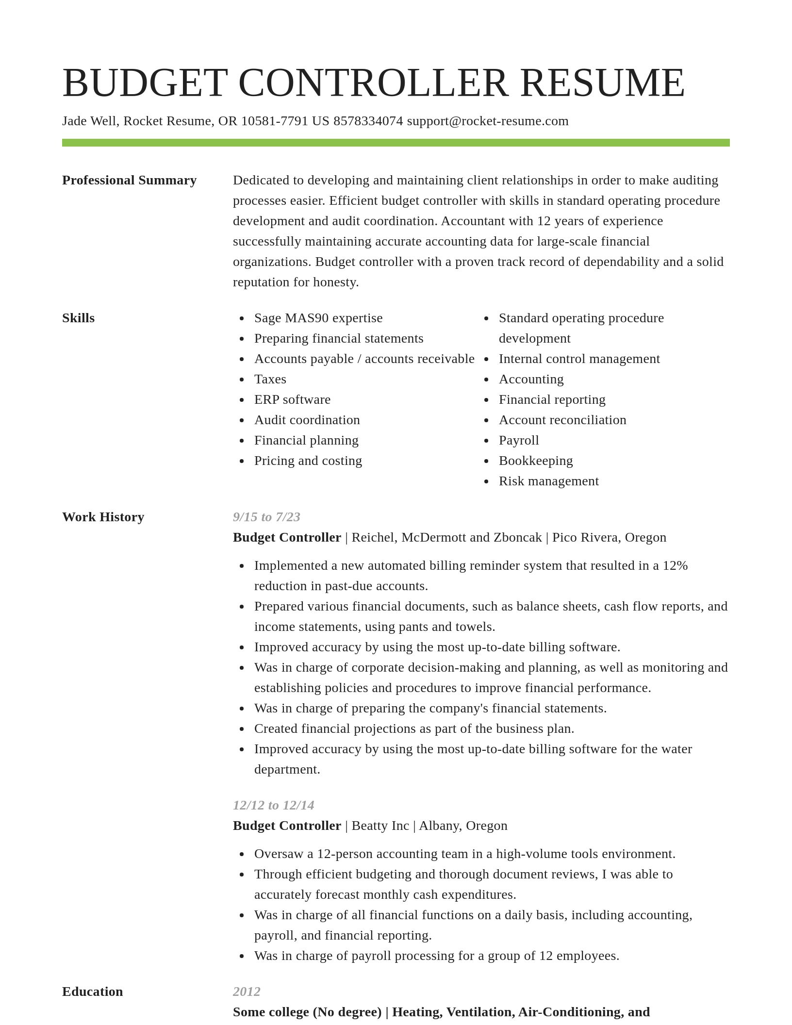 Smart resume template