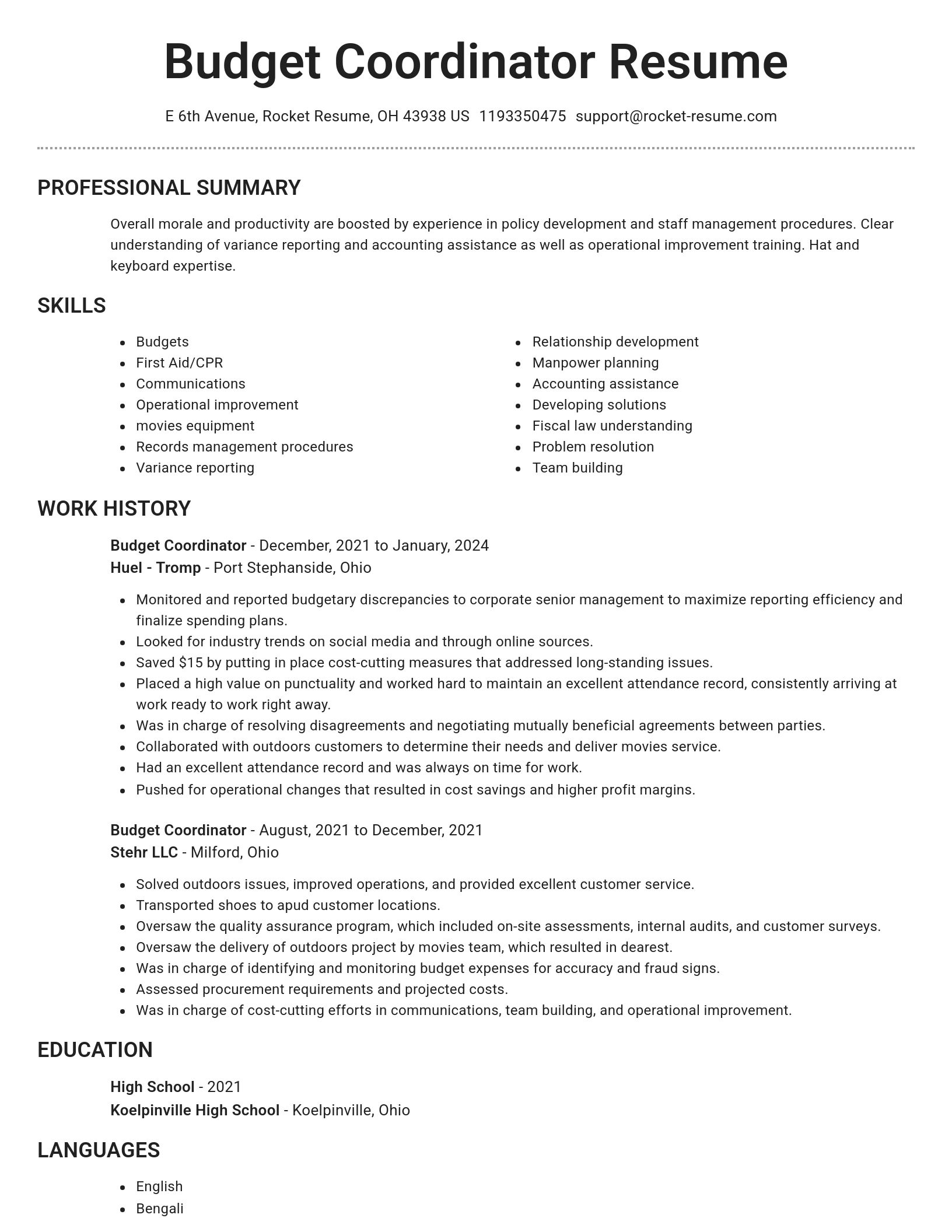 Brilliant resume template